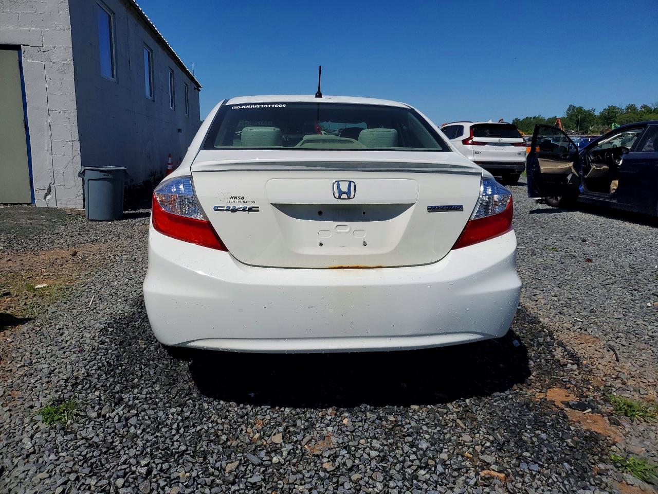 2012 Honda Civic Hybrid White vin: JHMFB4F23CS010047