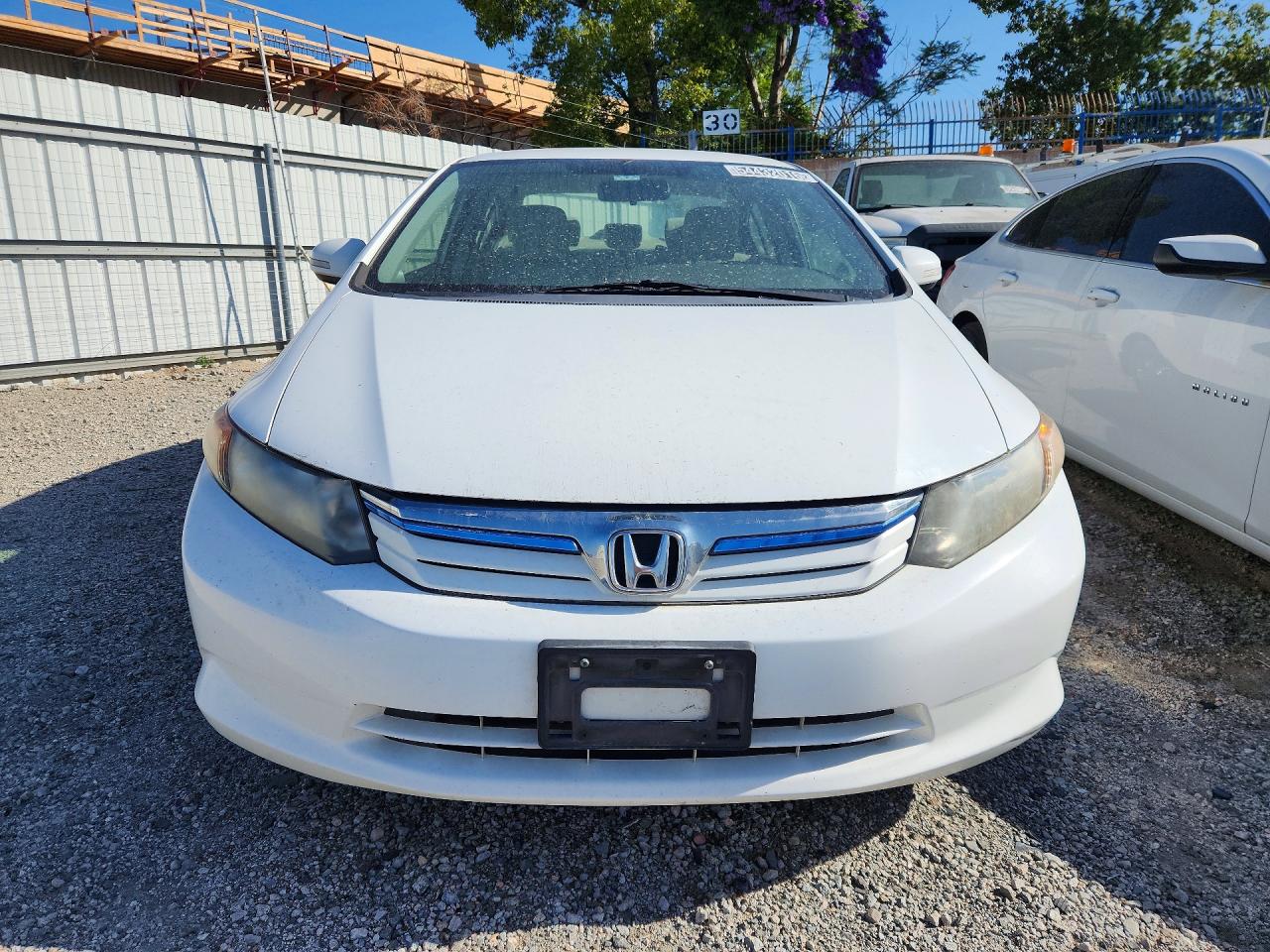 2012 Honda Civic Hybrid White vin: JHMFB4F23CS010663