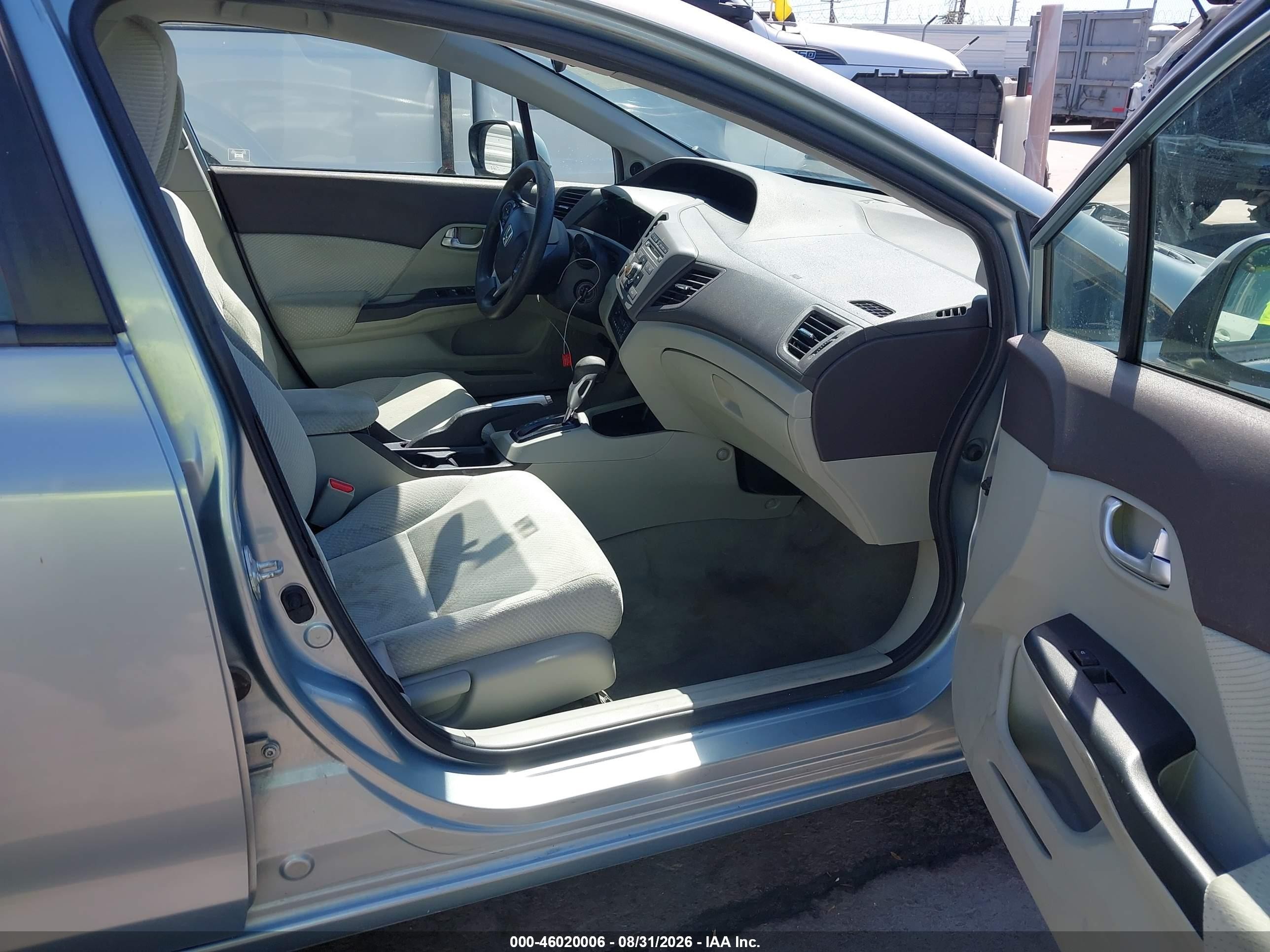 2012 Honda Civic Hybrid   Light Blue vin: JHMFB4F25CS007716