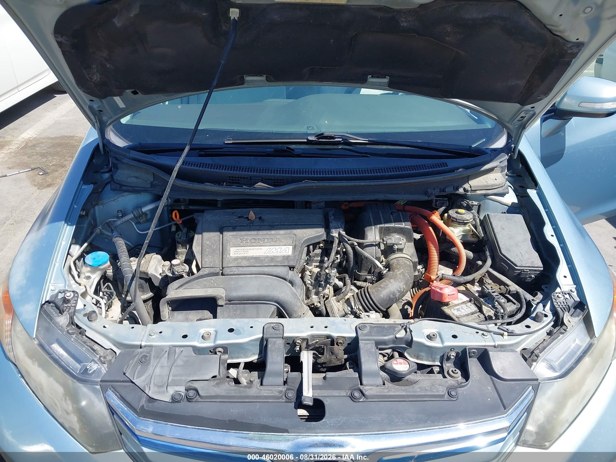 2012 Honda Civic Hybrid   Light Blue vin: JHMFB4F25CS007716