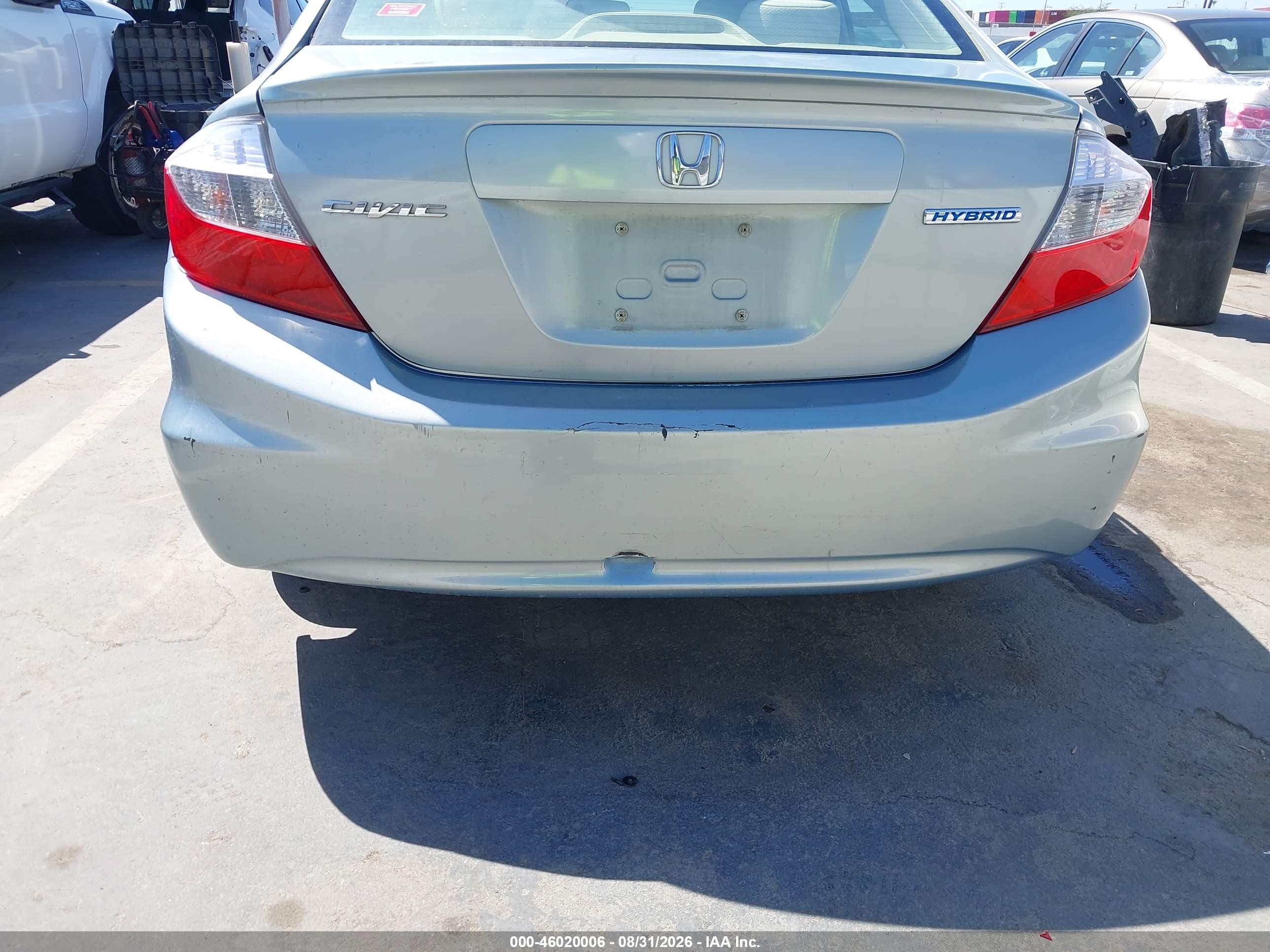 2012 Honda Civic Hybrid   Light Blue vin: JHMFB4F25CS007716