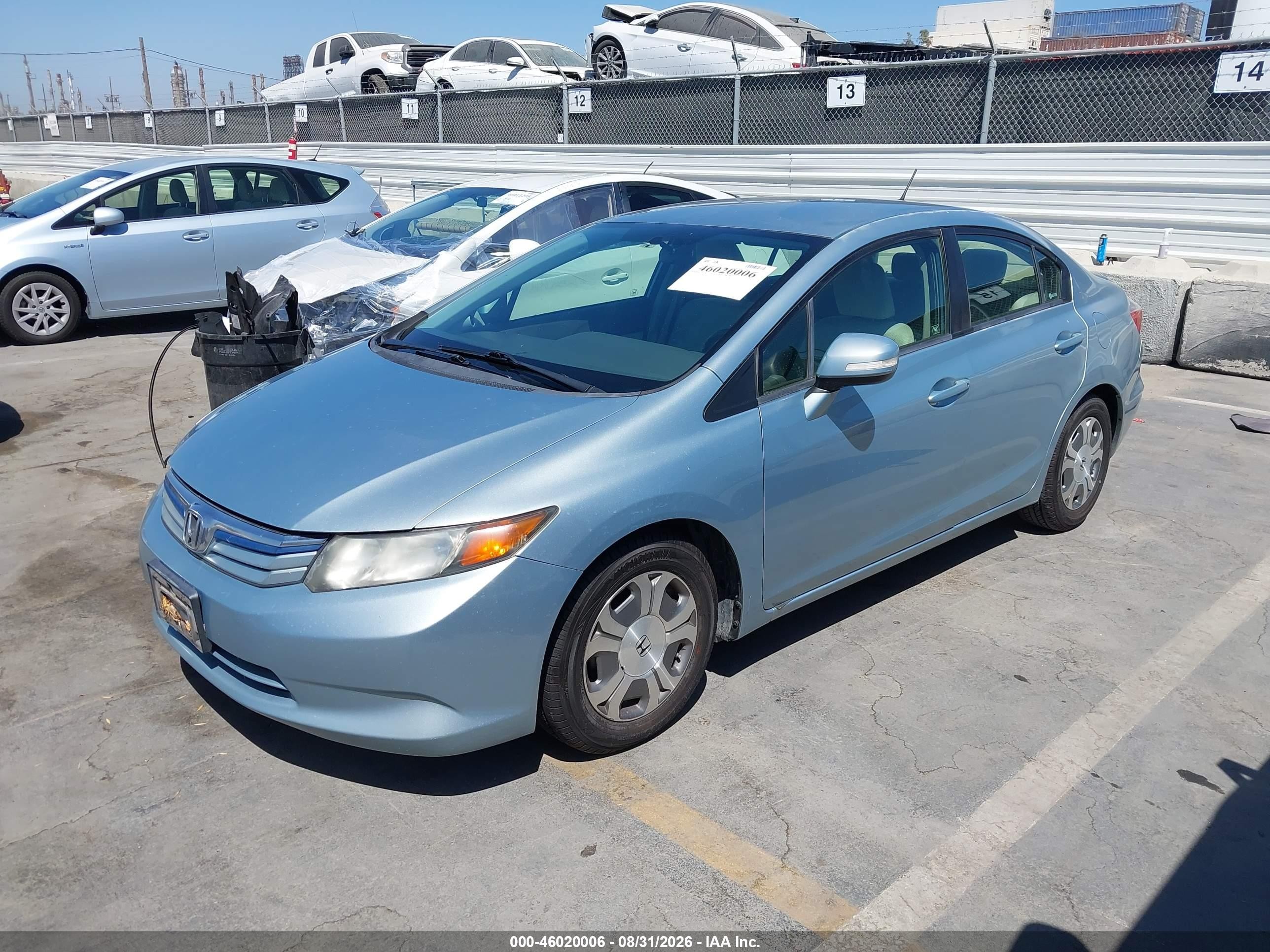 2012 Honda Civic Hybrid   Light Blue vin: JHMFB4F25CS007716