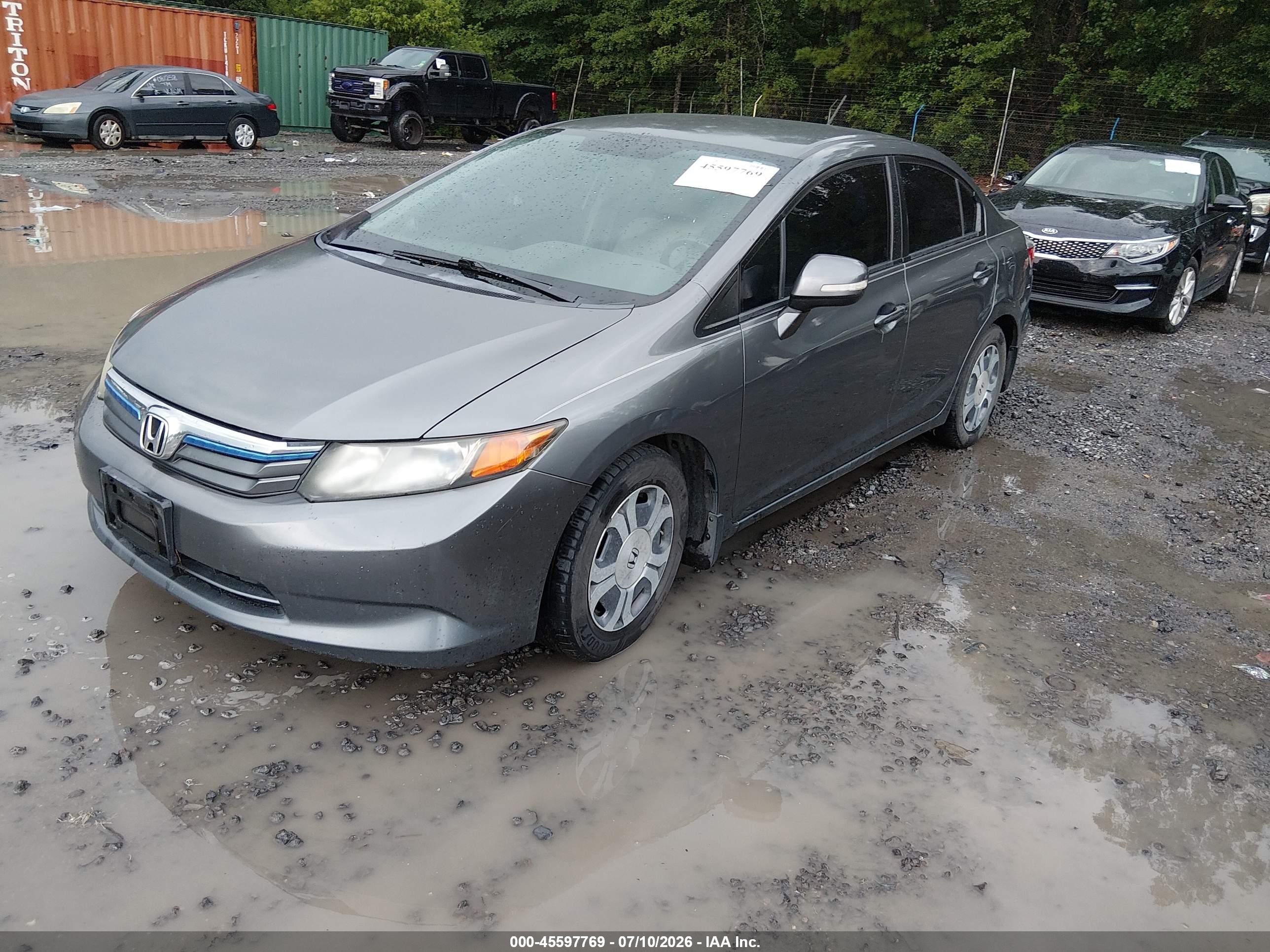 2012 Honda Civic Hybrid   Gray vin: JHMFB4F27CS002811