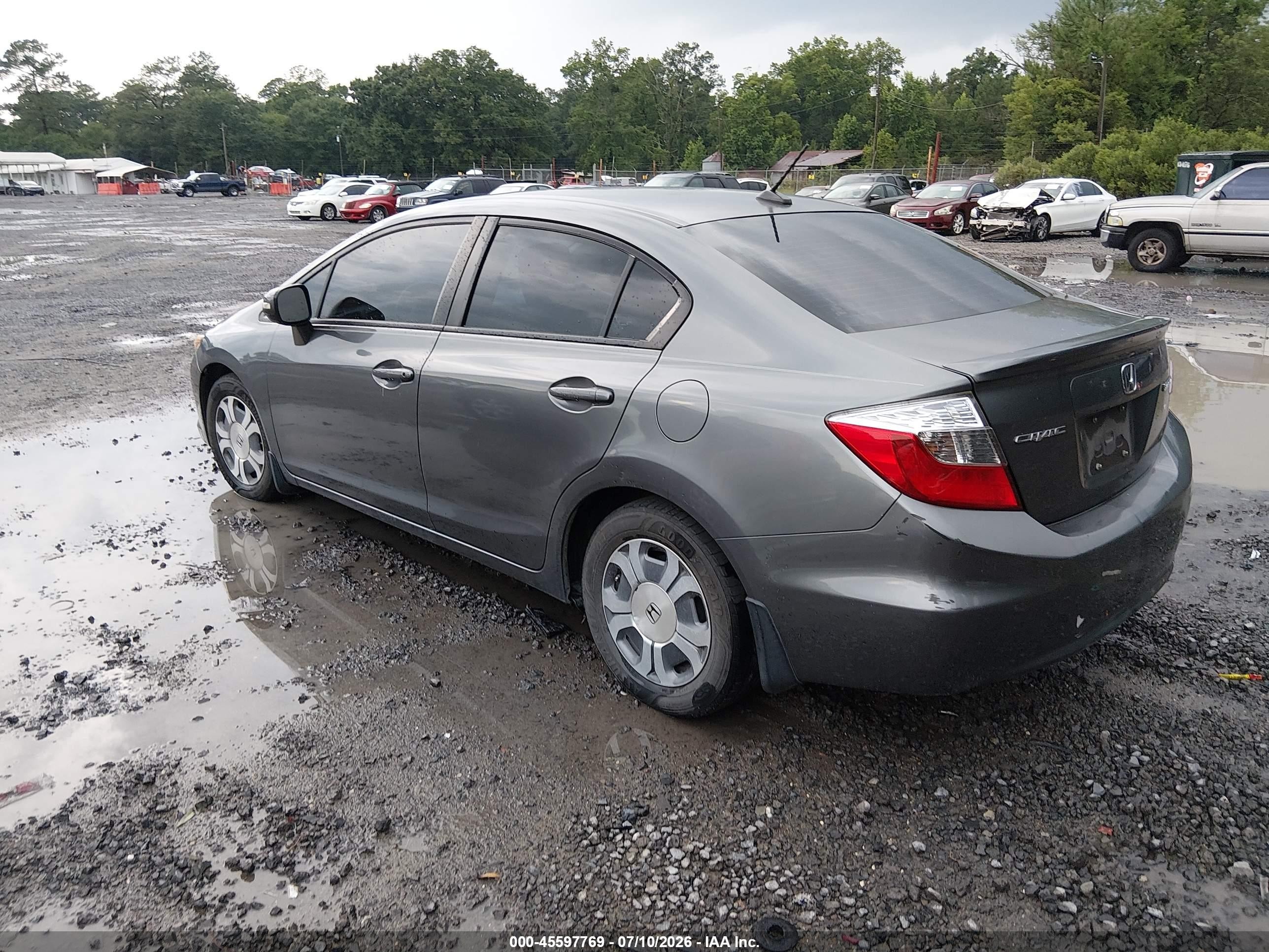 2012 Honda Civic Hybrid   Gray vin: JHMFB4F27CS002811