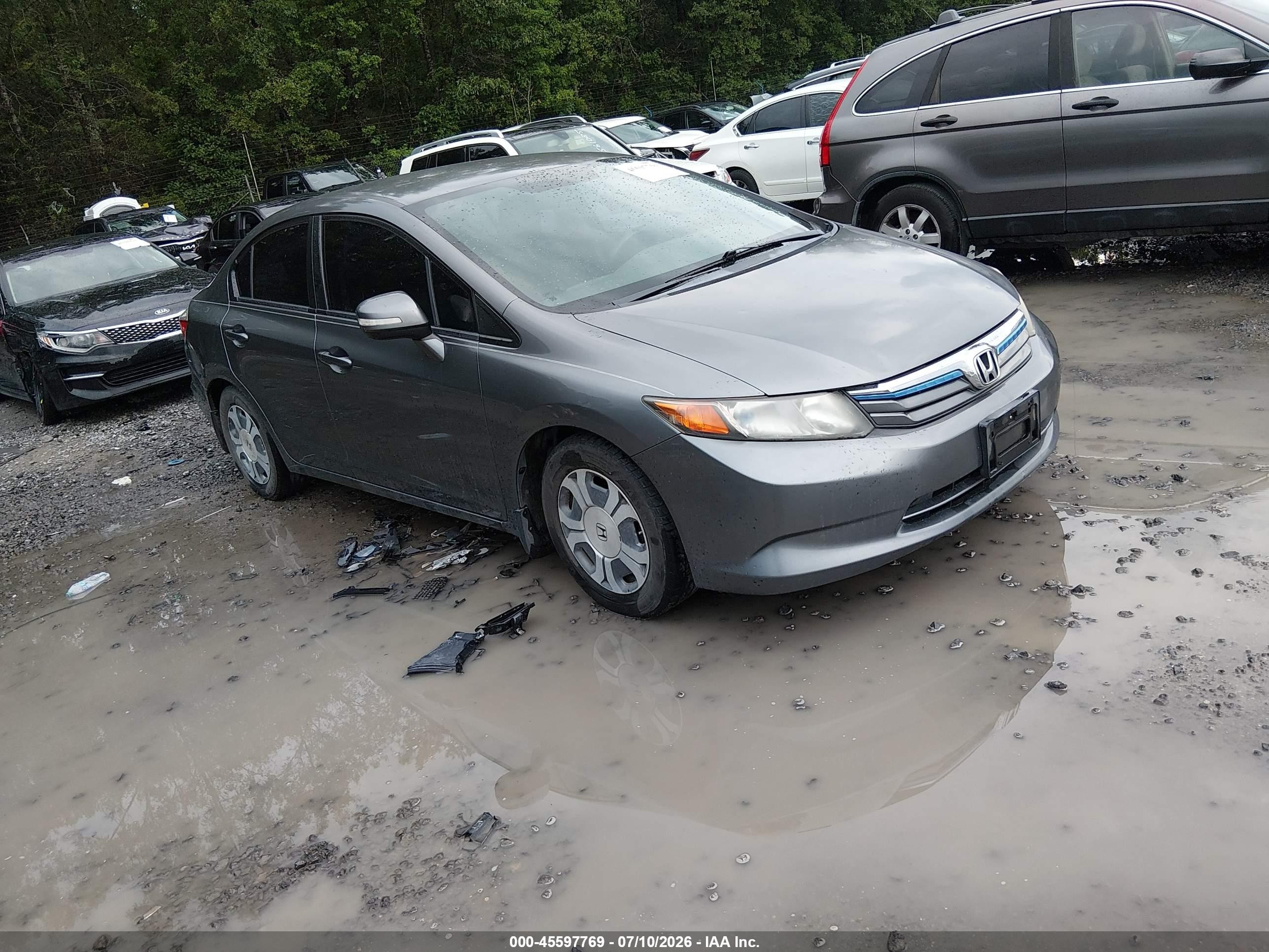 2012 Honda Civic Hybrid   Gray vin: JHMFB4F27CS002811