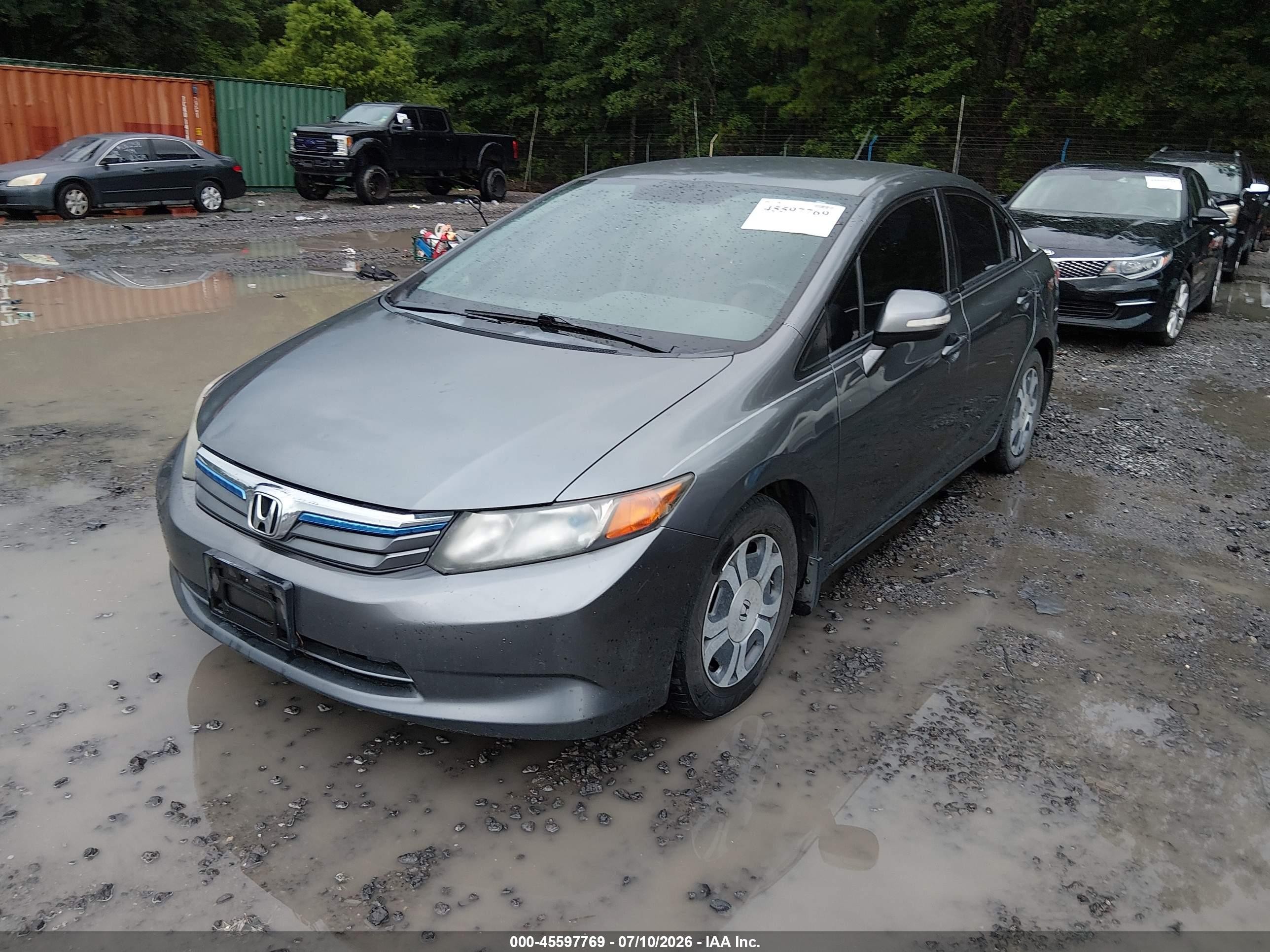 2012 Honda Civic Hybrid   Gray vin: JHMFB4F27CS002811