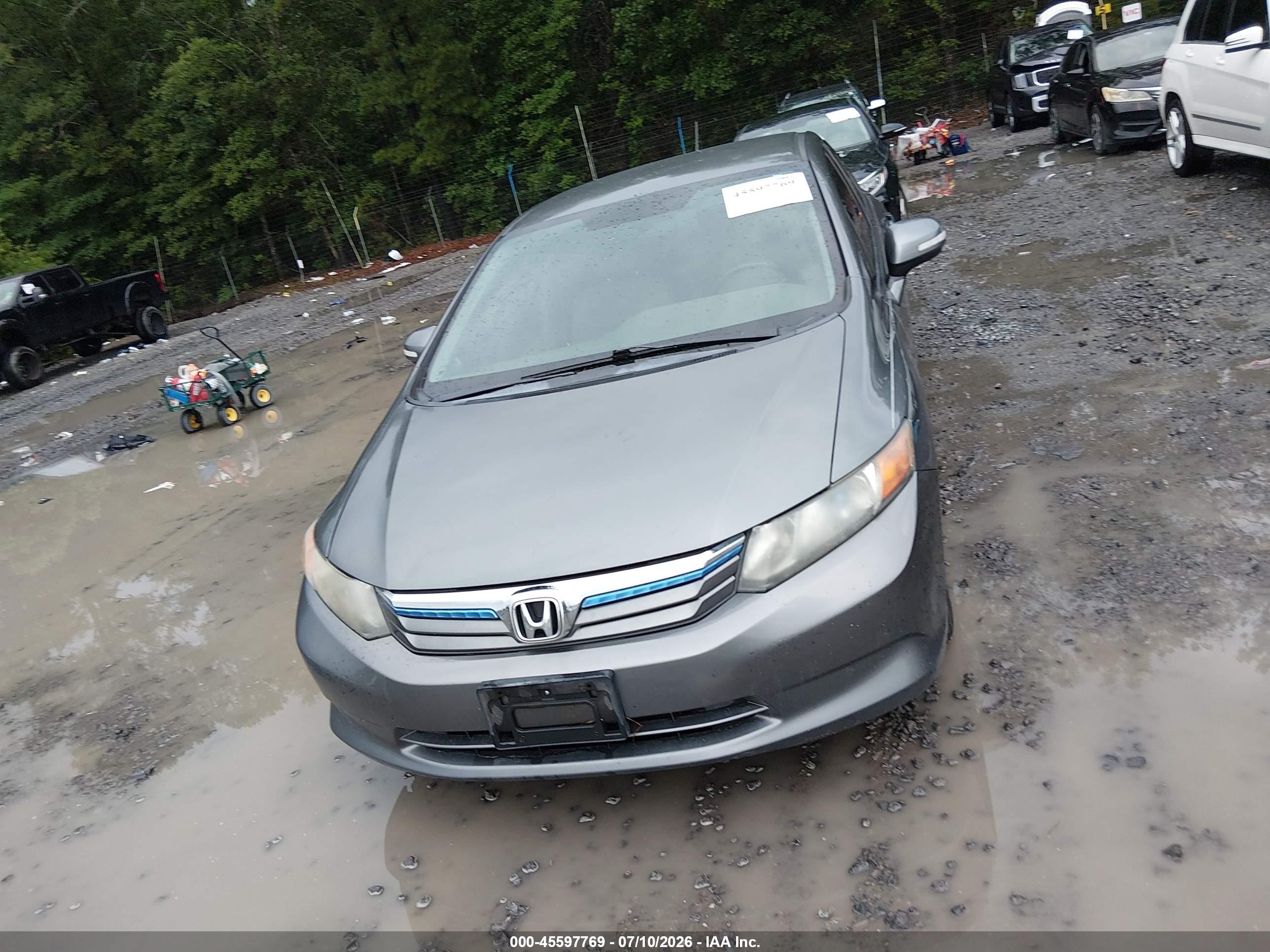 2012 Honda Civic Hybrid   Gray vin: JHMFB4F27CS002811