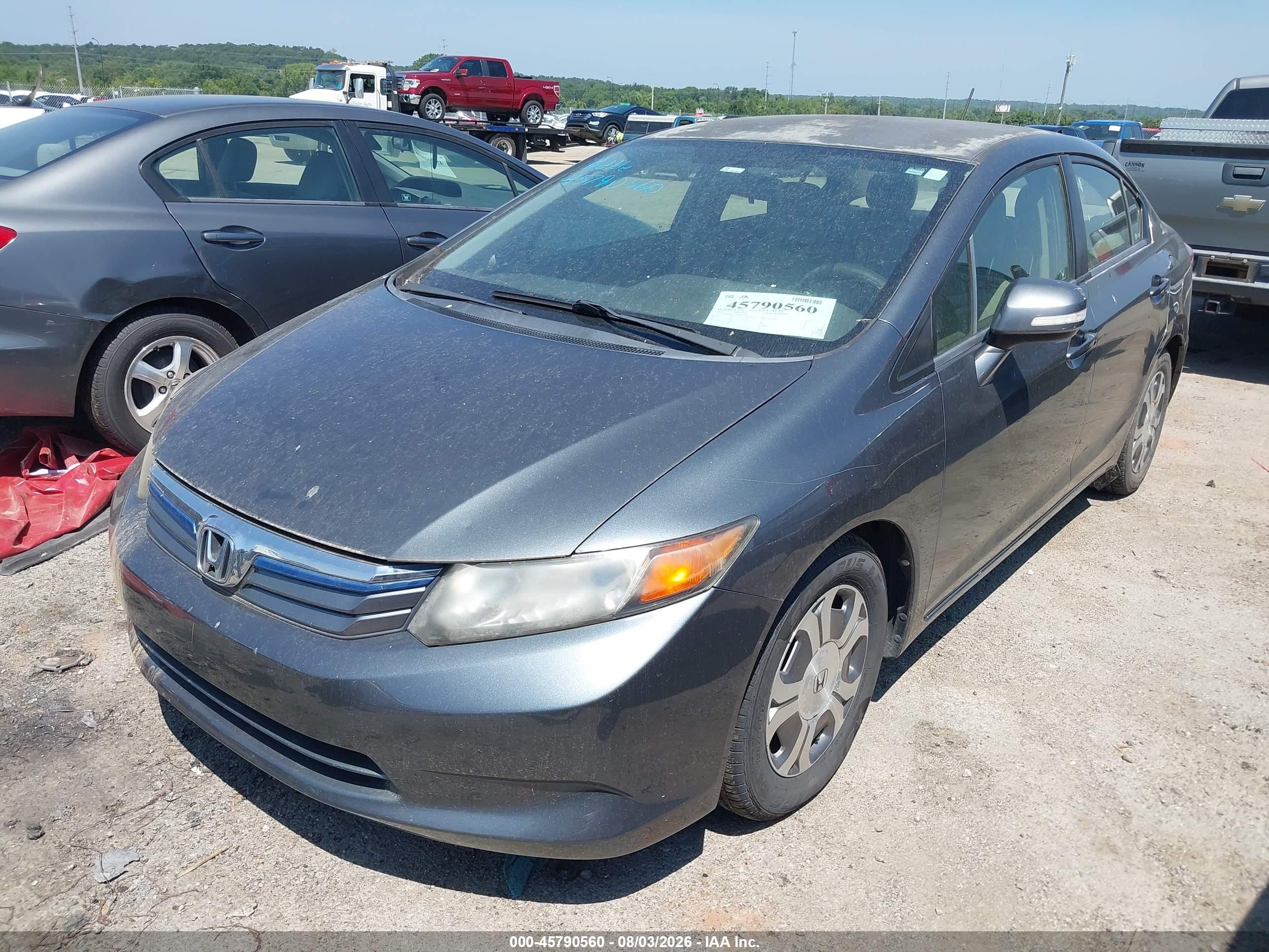 2012 Honda Civic Hybrid   Gray vin: JHMFB4F27CS005188