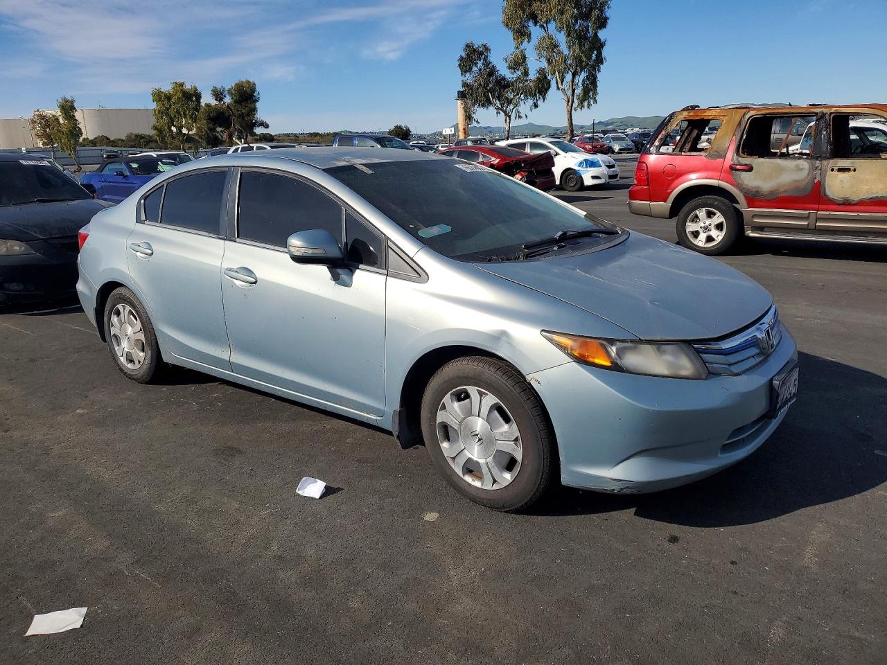 2012 Honda Civic Hybrid Blue vin: JHMFB4F28CS001067