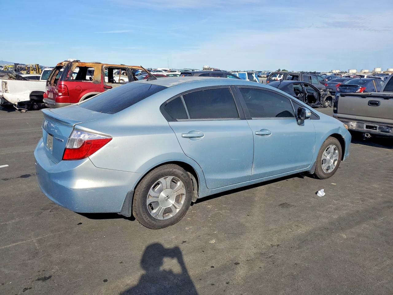 2012 Honda Civic Hybrid Blue vin: JHMFB4F28CS001067