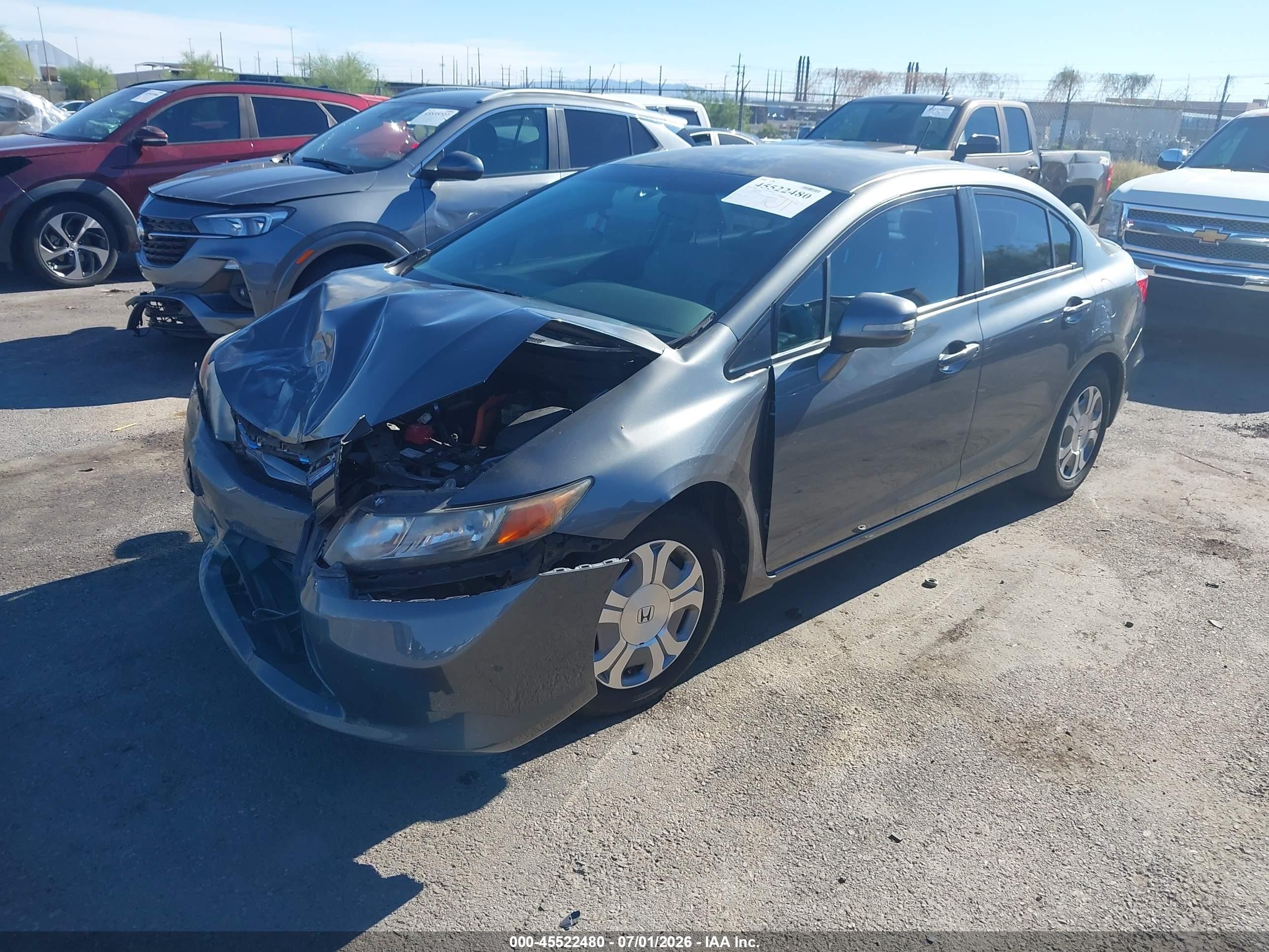 2012 Honda Civic Hybrid   Gray vin: JHMFB4F28CS009296