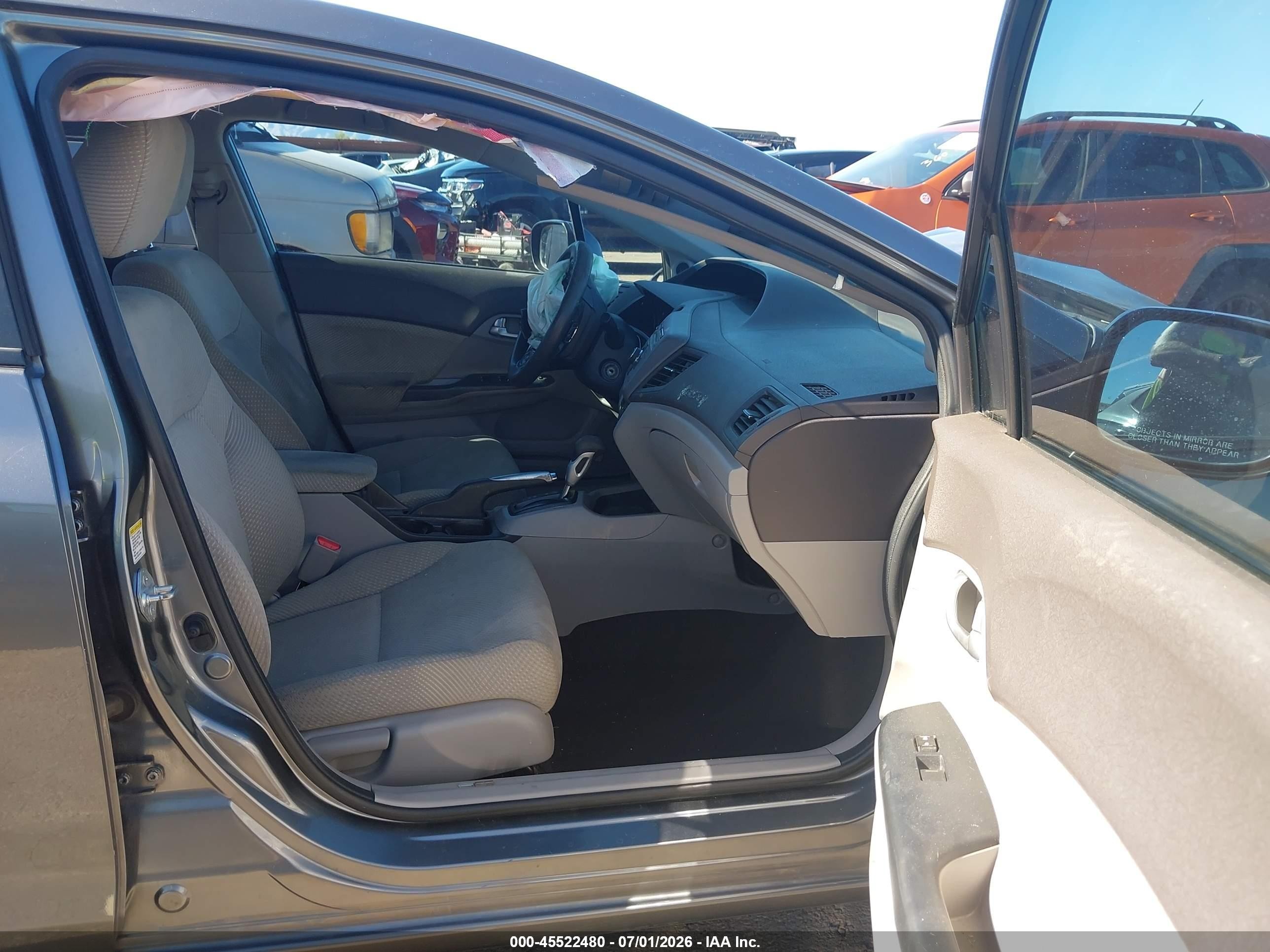 2012 Honda Civic Hybrid   Gray vin: JHMFB4F28CS009296