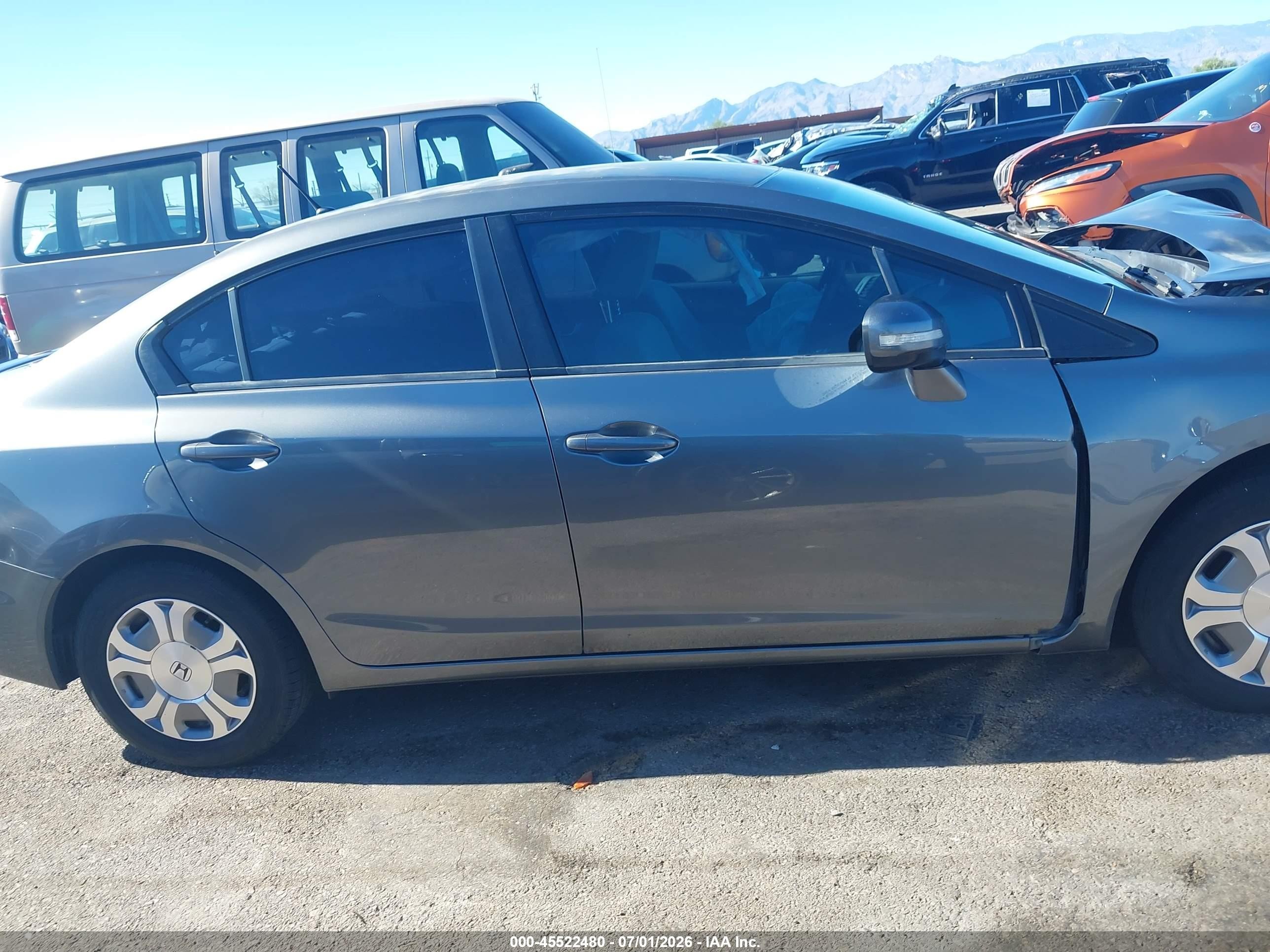 2012 Honda Civic Hybrid   Gray vin: JHMFB4F28CS009296