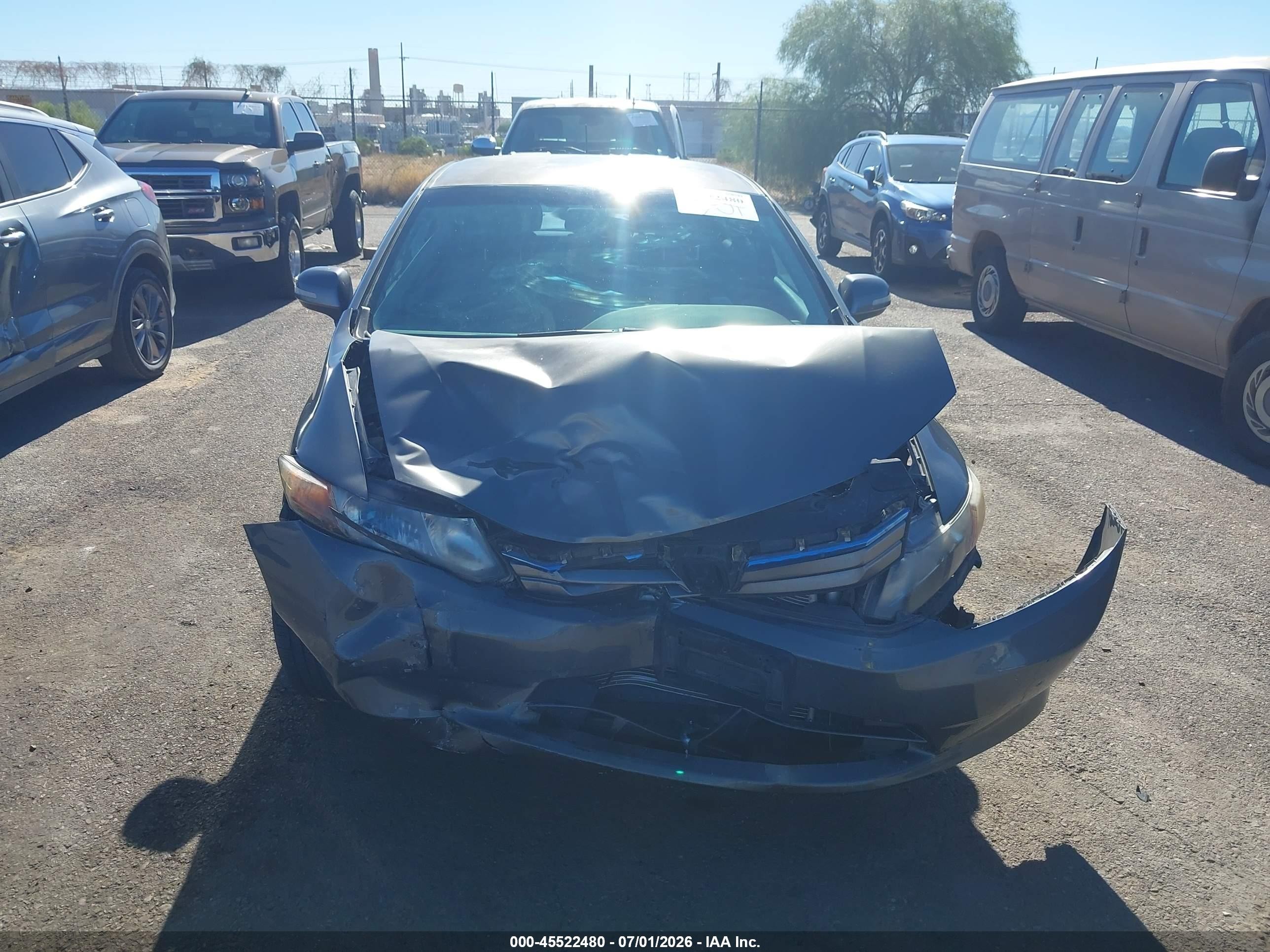 2012 Honda Civic Hybrid   Gray vin: JHMFB4F28CS009296