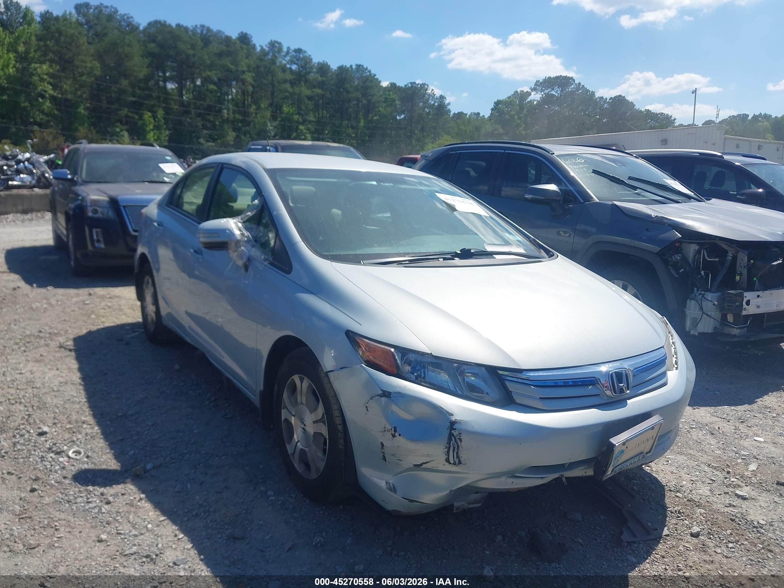 2012 Honda Civic Hybrid   Silver vin: JHMFB4F29CS000400