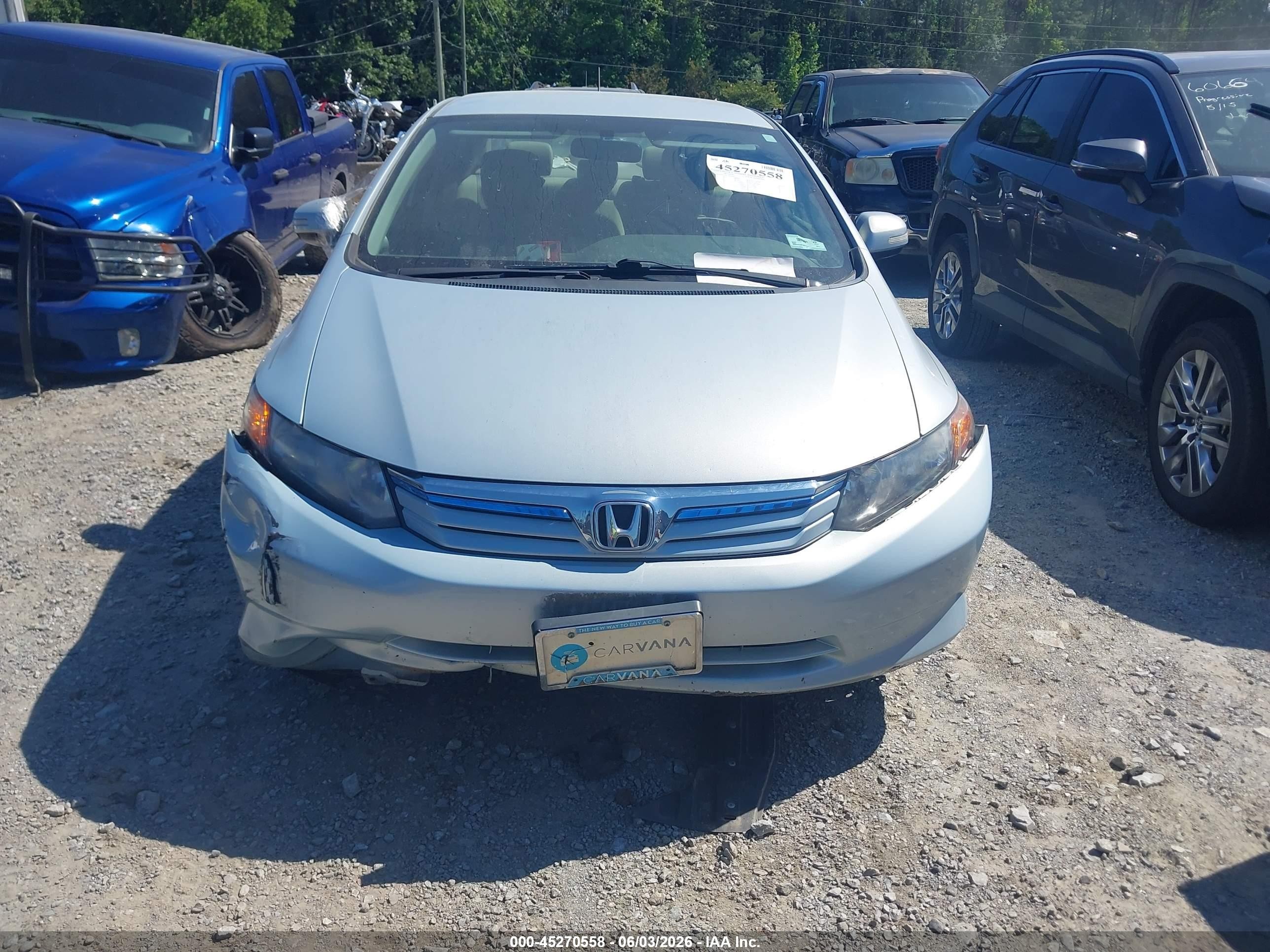 2012 Honda Civic Hybrid   Silver vin: JHMFB4F29CS000400