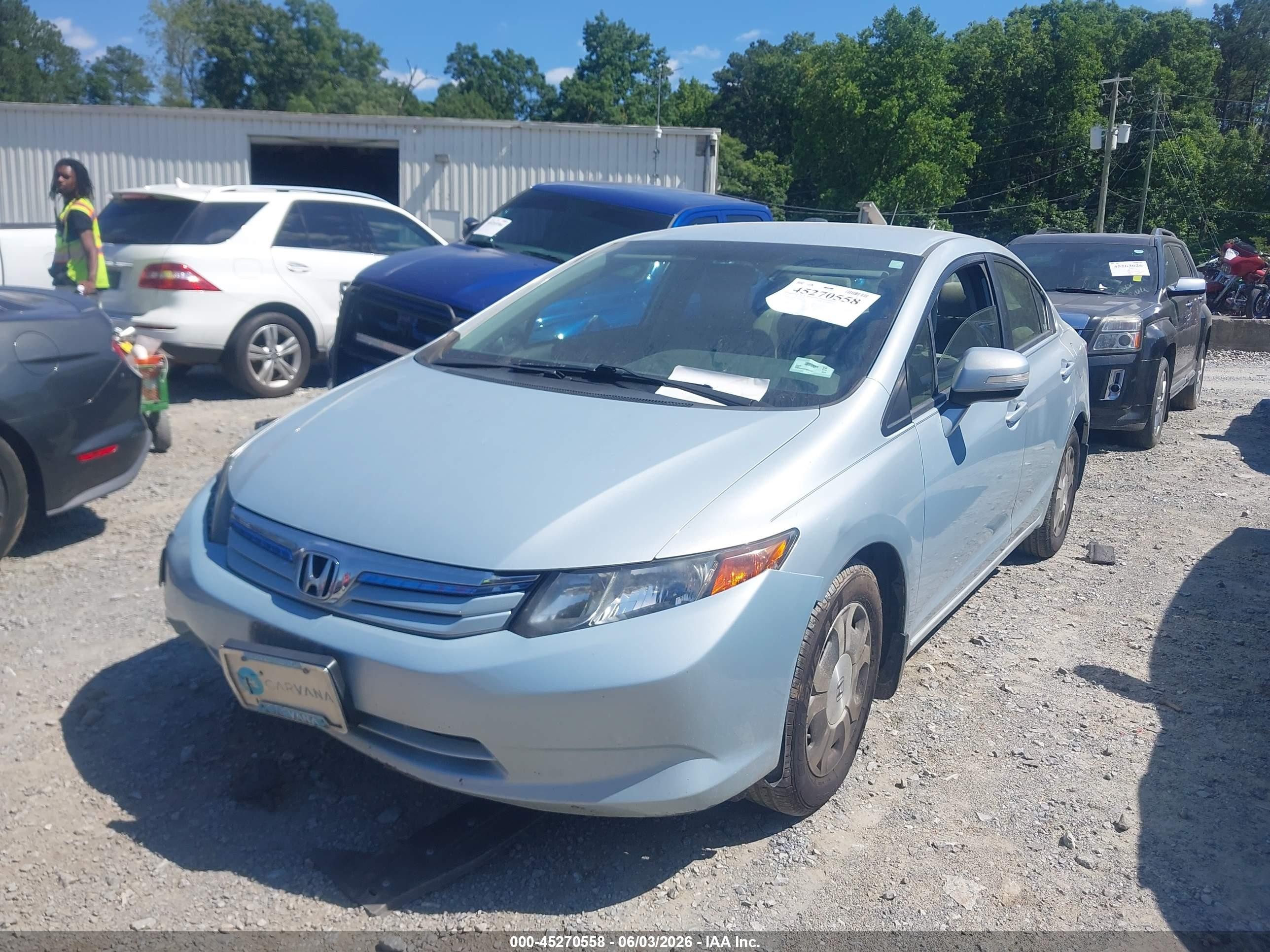 2012 Honda Civic Hybrid   Silver vin: JHMFB4F29CS000400