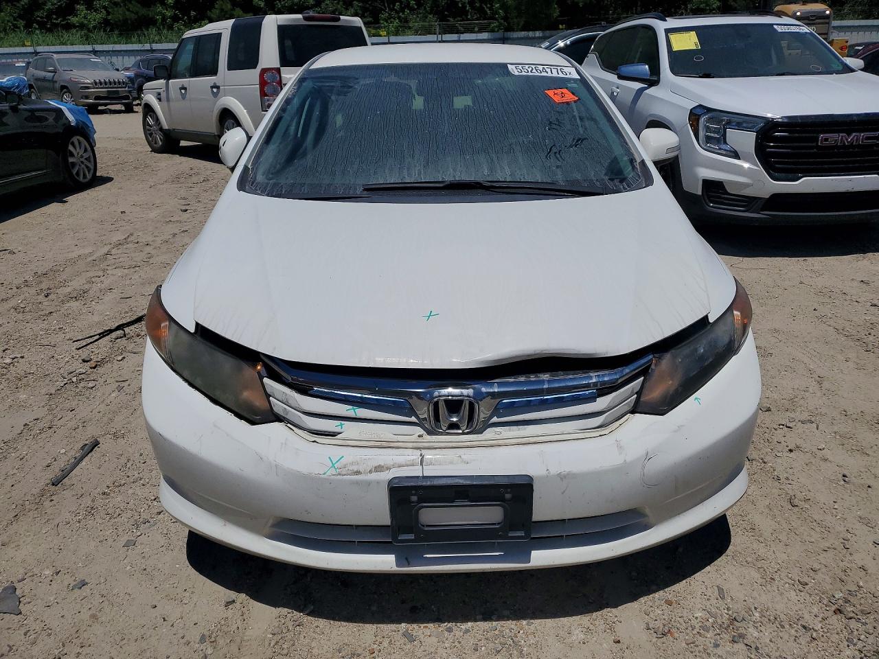 2012 Honda Civic Hybrid White vin: JHMFB4F29CS008531