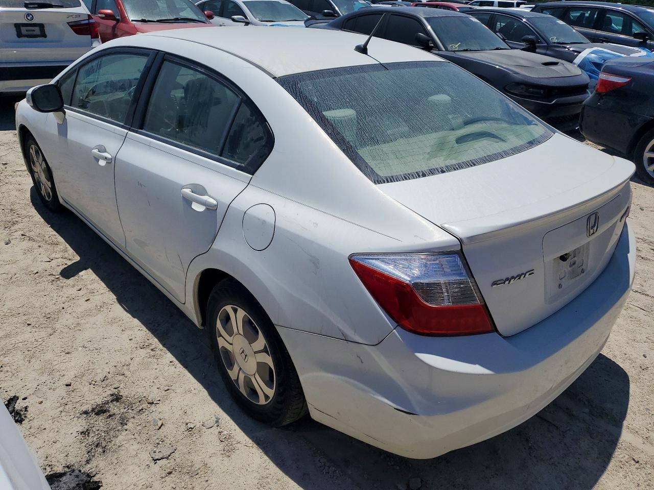 2012 Honda Civic Hybrid White vin: JHMFB4F29CS008531