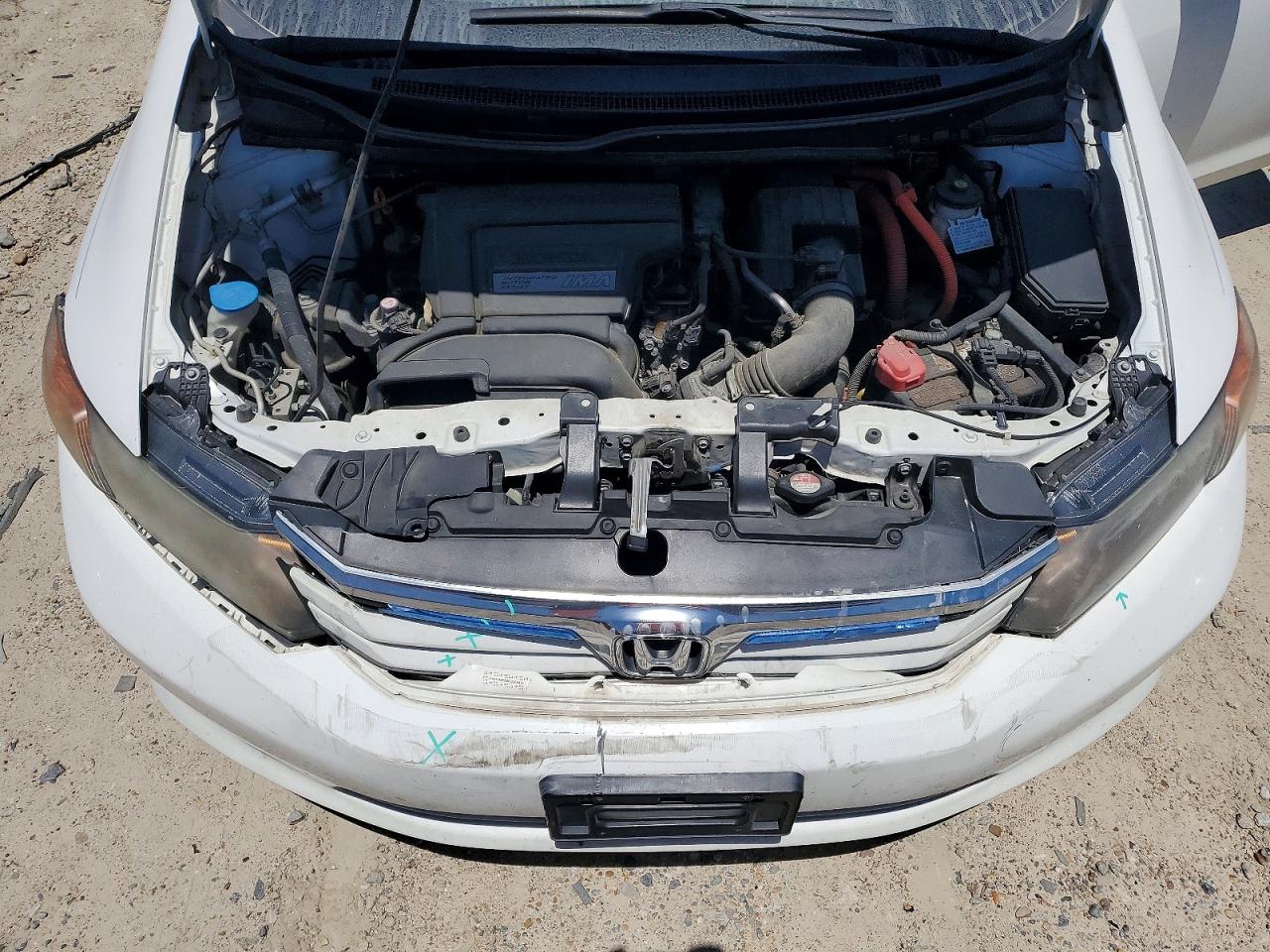 2012 Honda Civic Hybrid White vin: JHMFB4F29CS008531