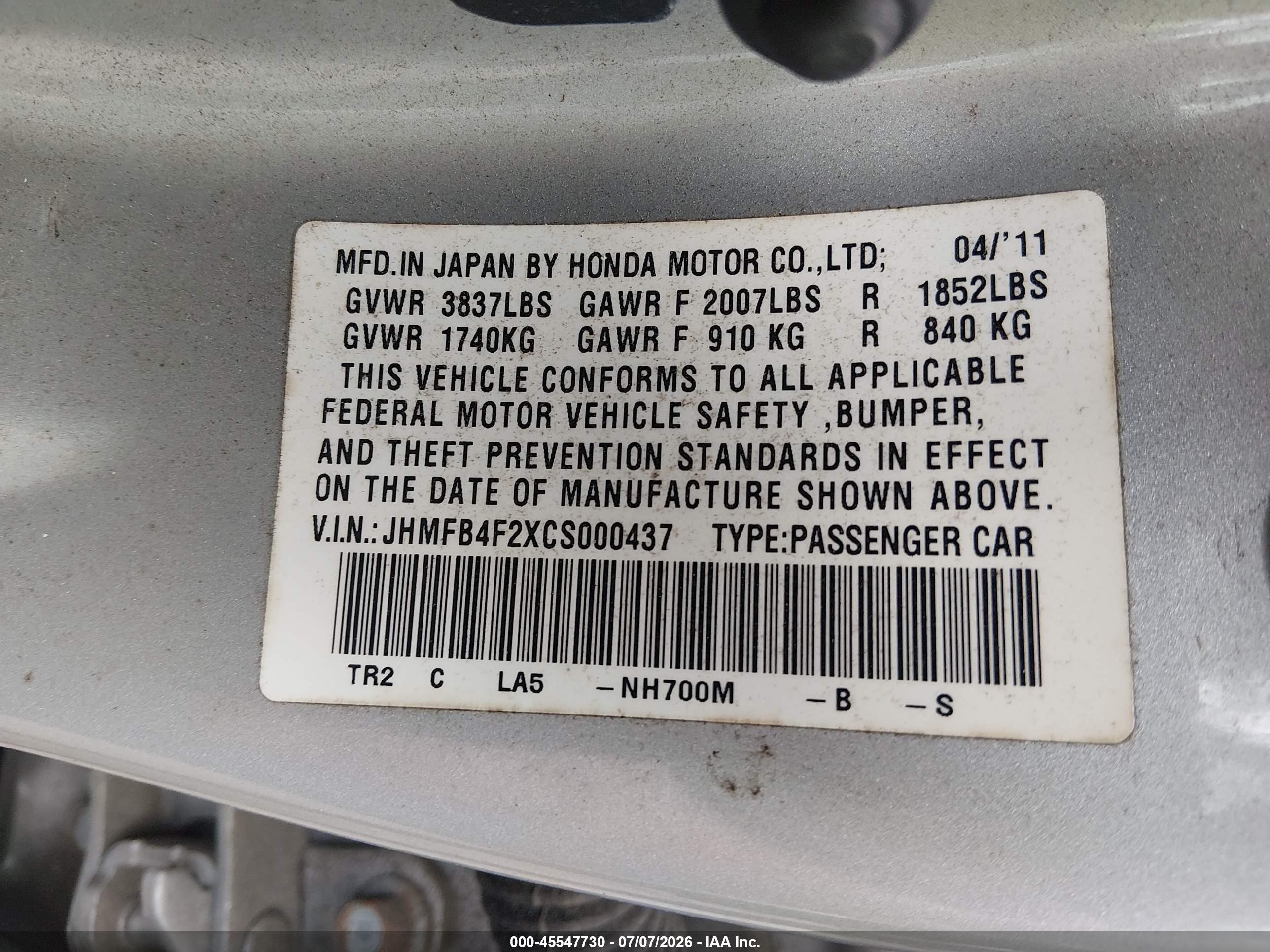 2012 Honda Civic Hybrid   Silver vin: JHMFB4F2XCS000437