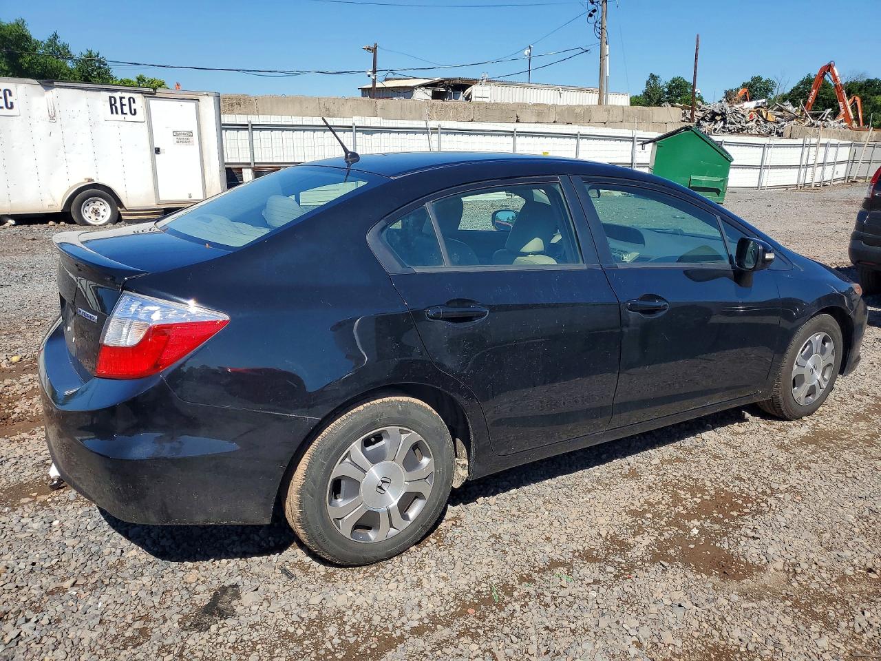 2012 Honda Civic Hybrid L Black vin: JHMFB4F30CS008247