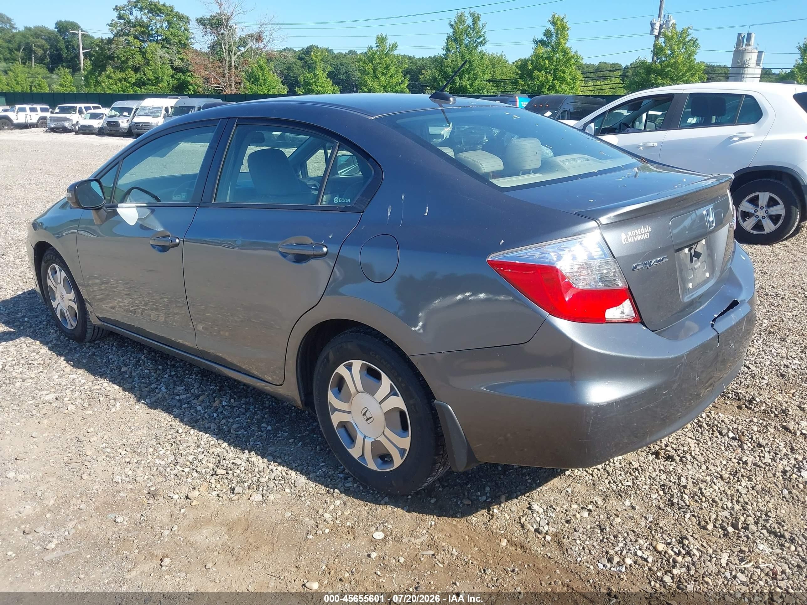 2012 Honda Civic Hybrid Gray vin: JHMFB4F32CS003020