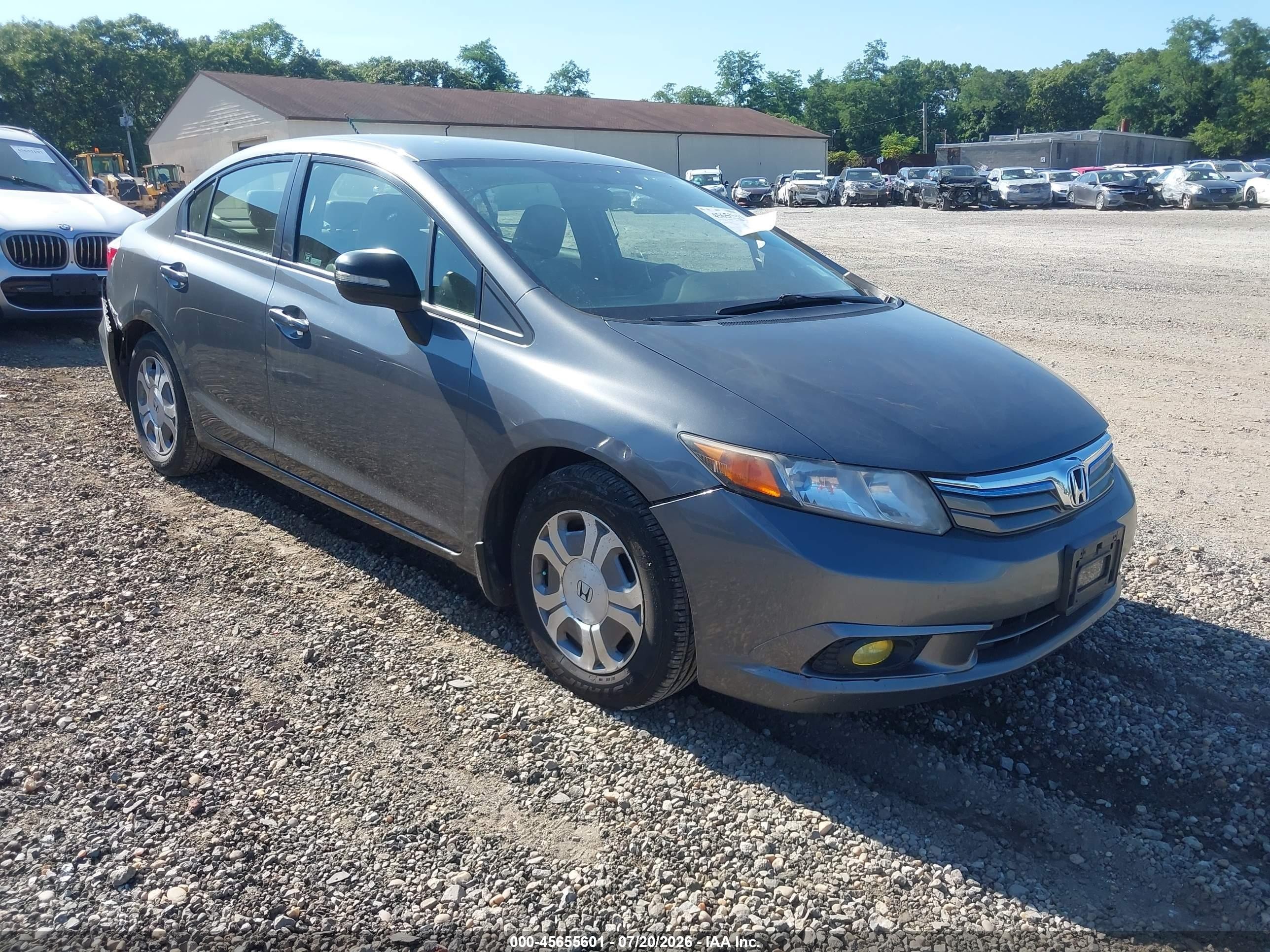 2012 Honda Civic Hybrid Gray vin: JHMFB4F32CS003020