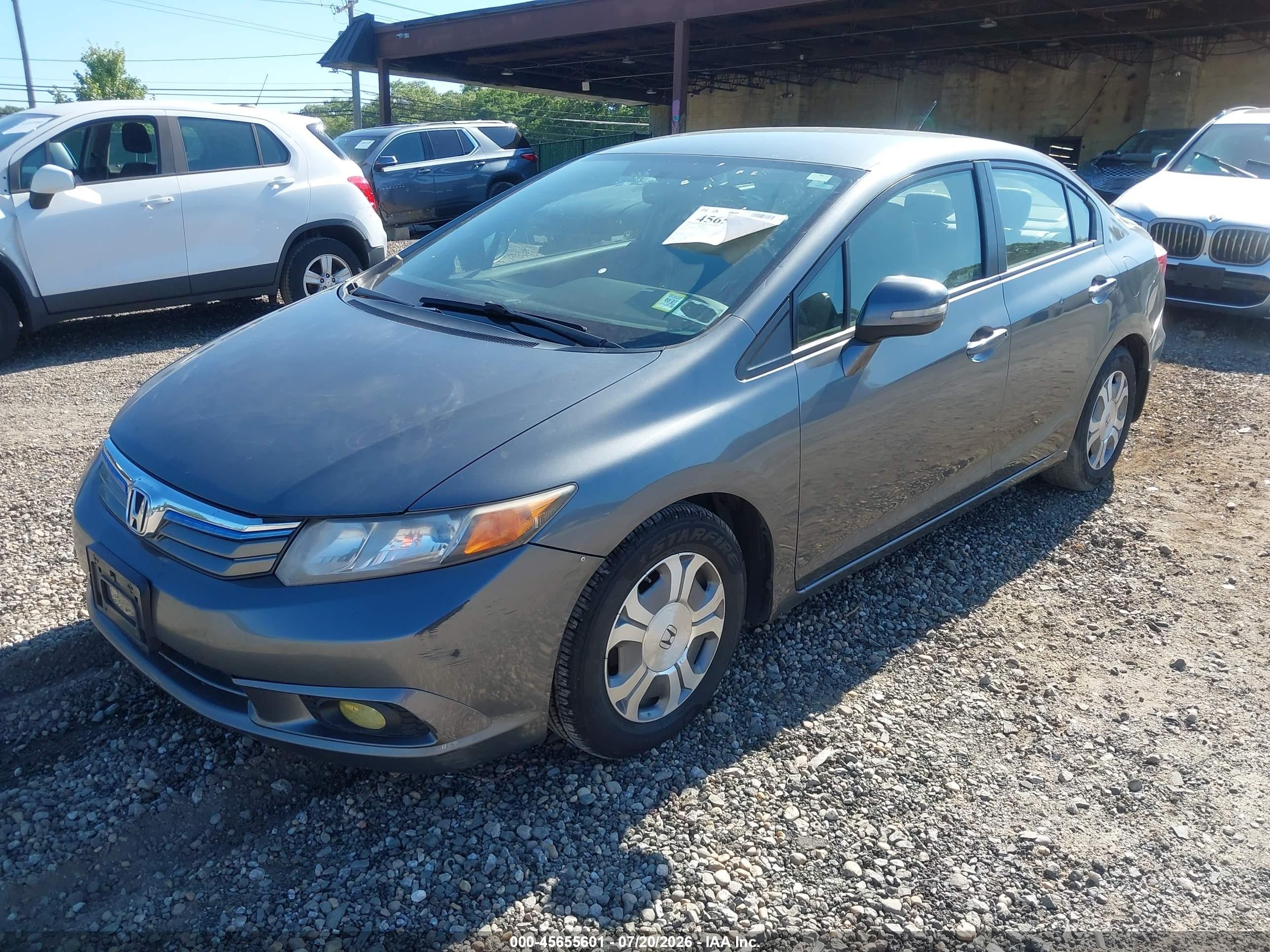 2012 Honda Civic Hybrid Gray vin: JHMFB4F32CS003020