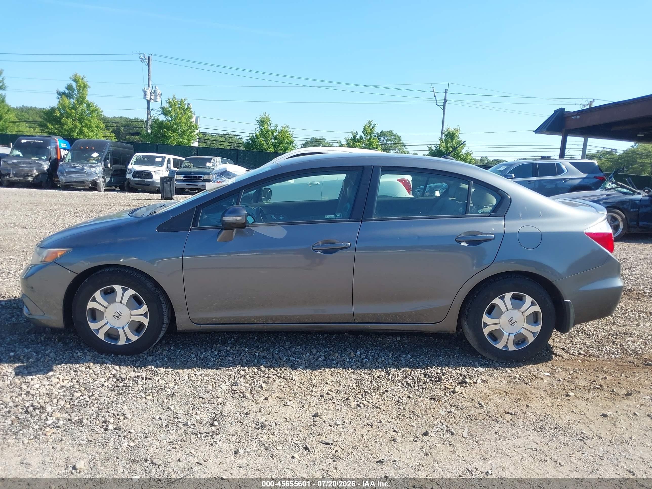 2012 Honda Civic Hybrid Gray vin: JHMFB4F32CS003020