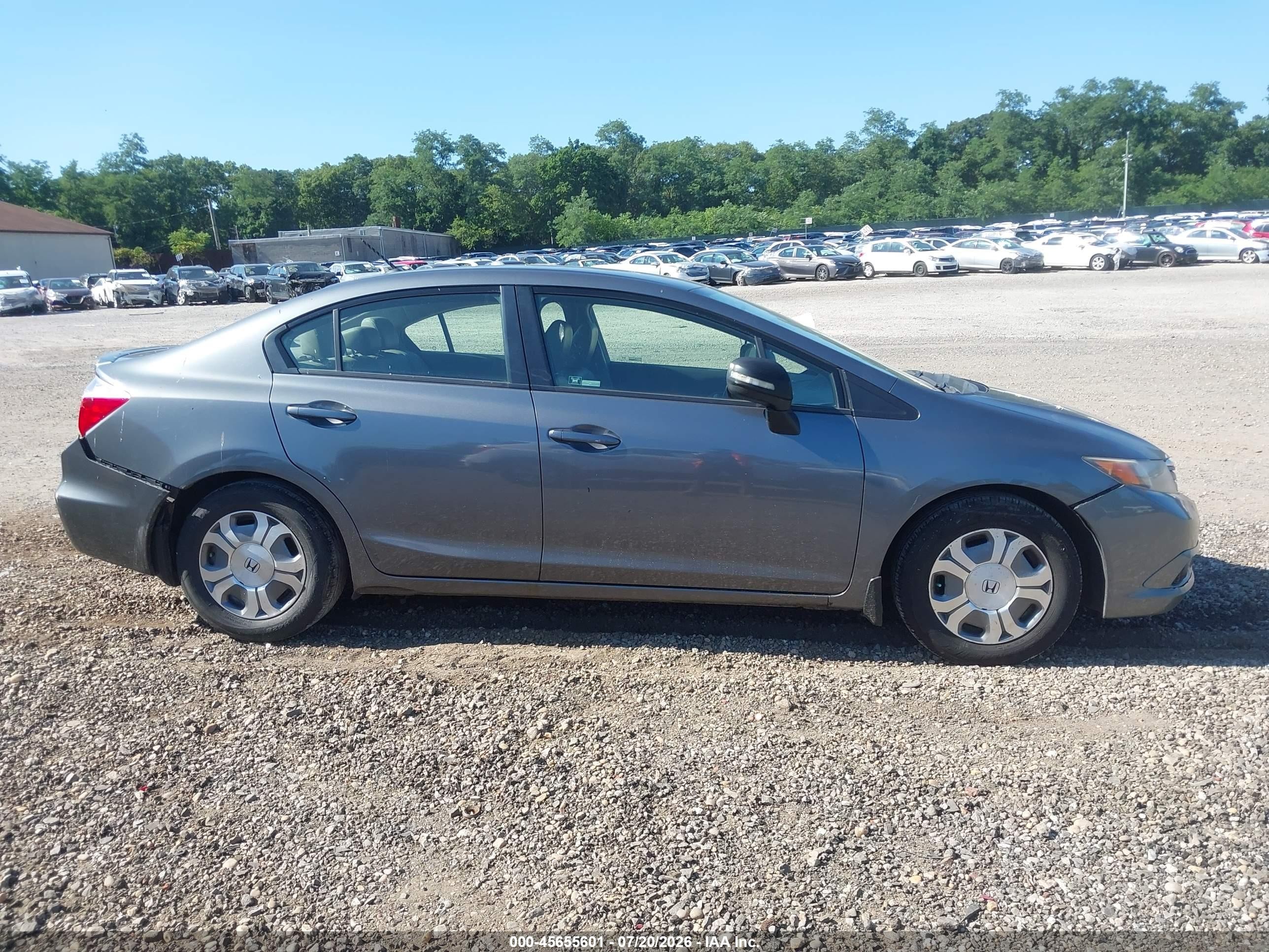2012 Honda Civic Hybrid Gray vin: JHMFB4F32CS003020