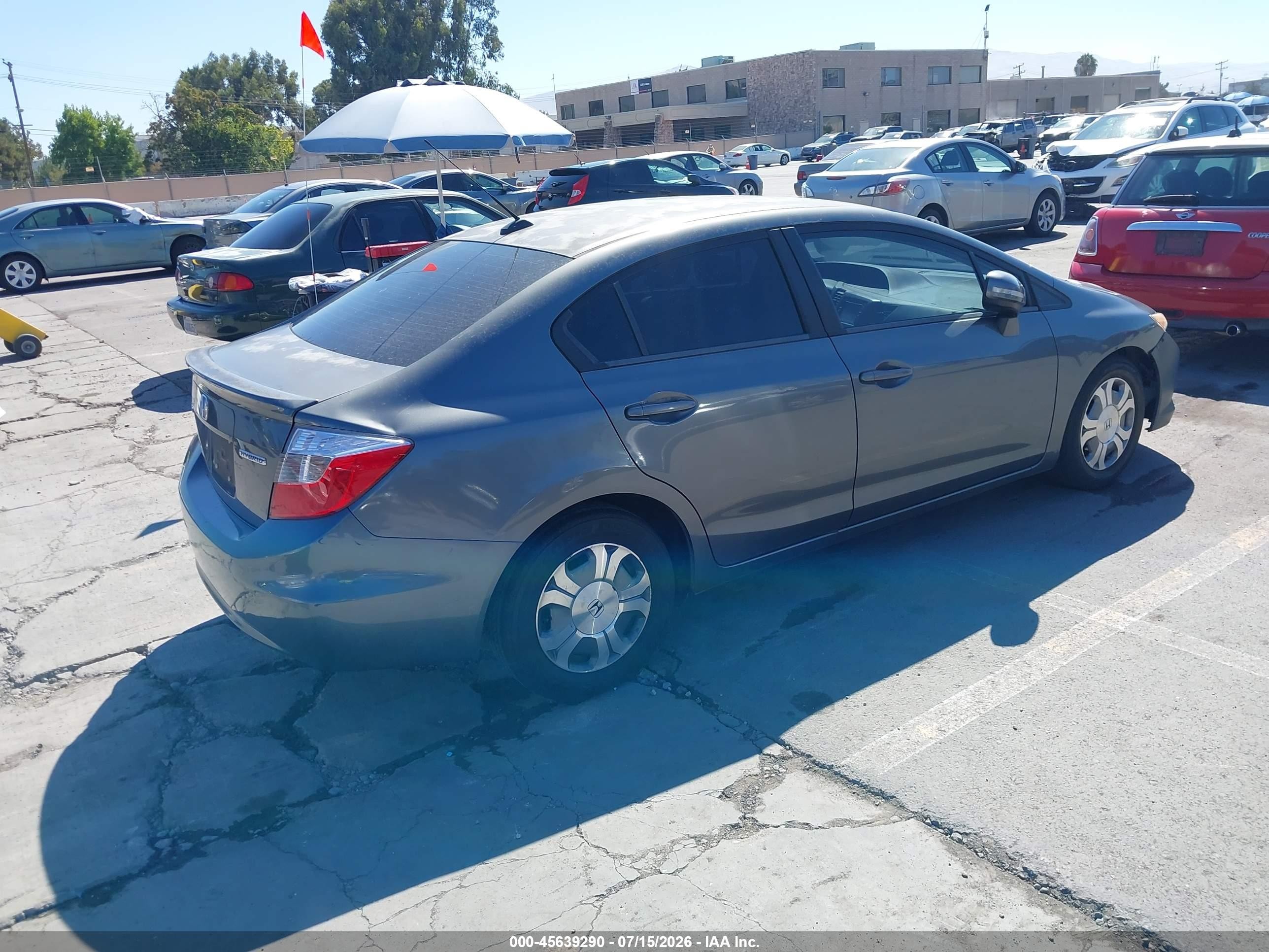 2012 Honda Civic Hybrid   Серый vin: JHMFB4F32CS005883