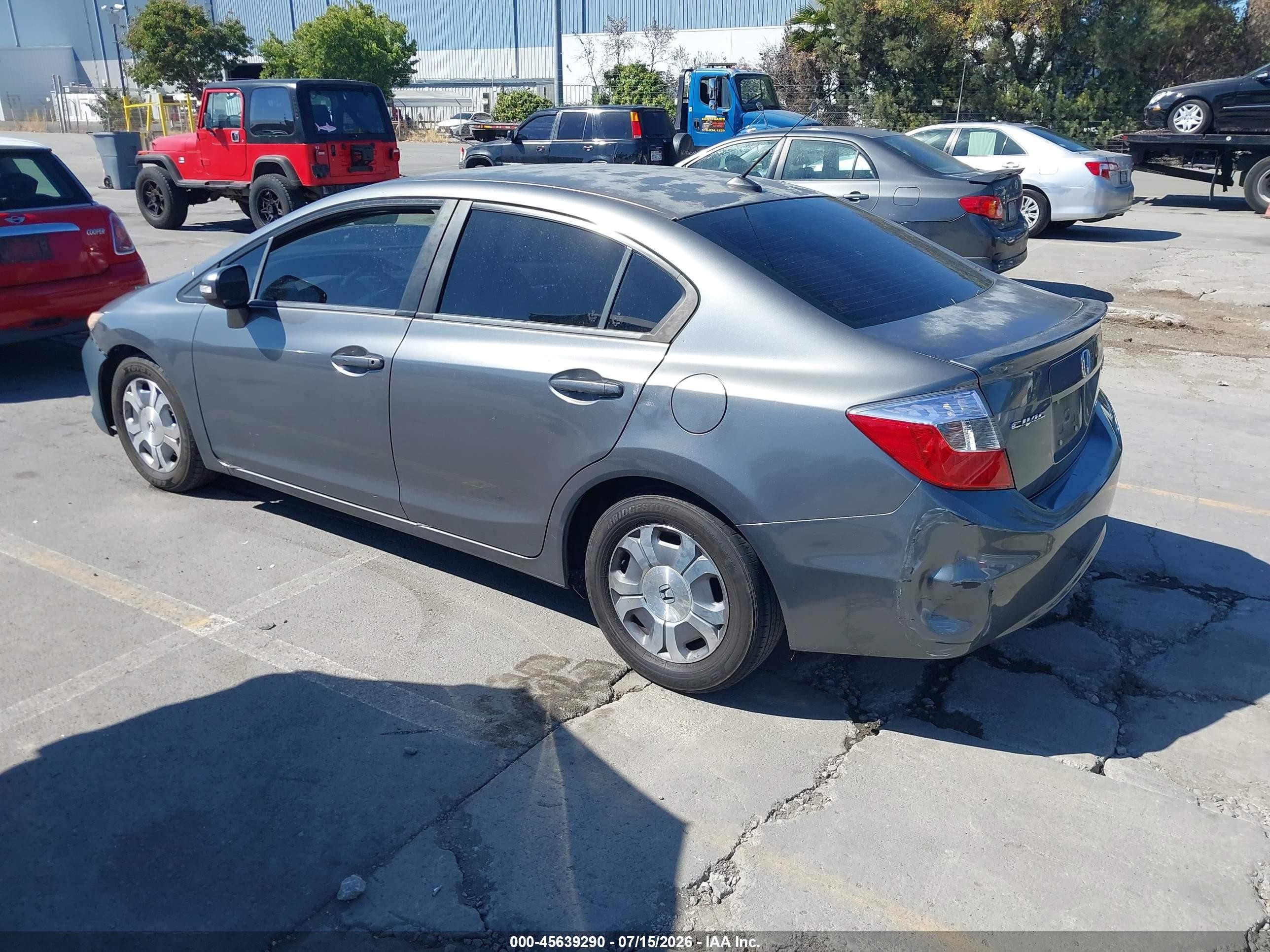 2012 Honda Civic Hybrid   Серый vin: JHMFB4F32CS005883