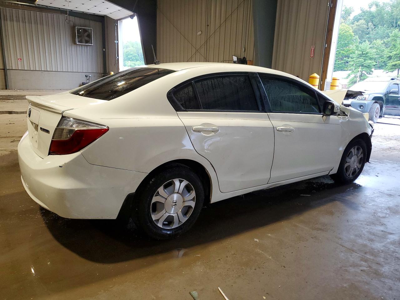 2012 Honda Civic Hybrid L White vin: JHMFB4F32CS007293