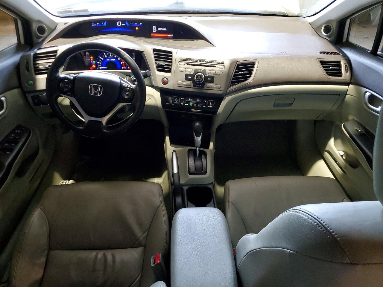 2012 Honda Civic Hybrid L White vin: JHMFB4F32CS007293