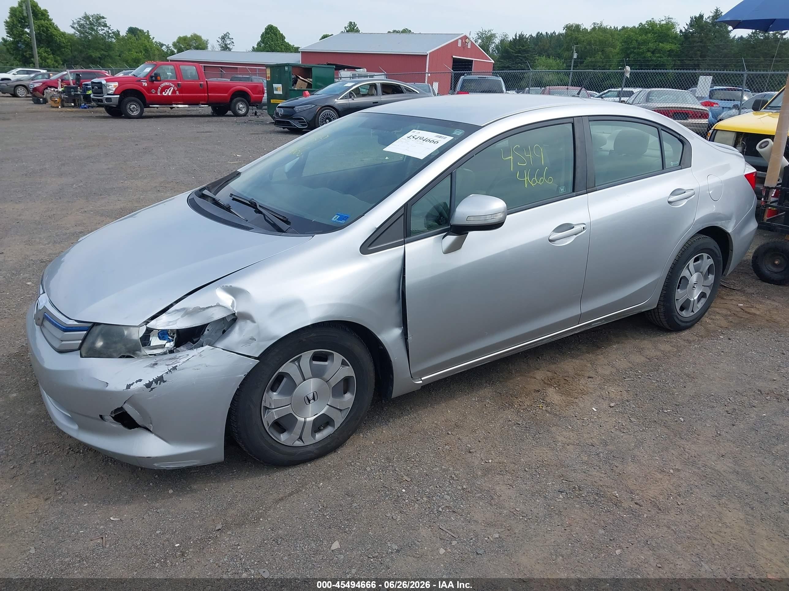 2012 Honda Civic Hybrid   Silver vin: JHMFB4F33CS003432
