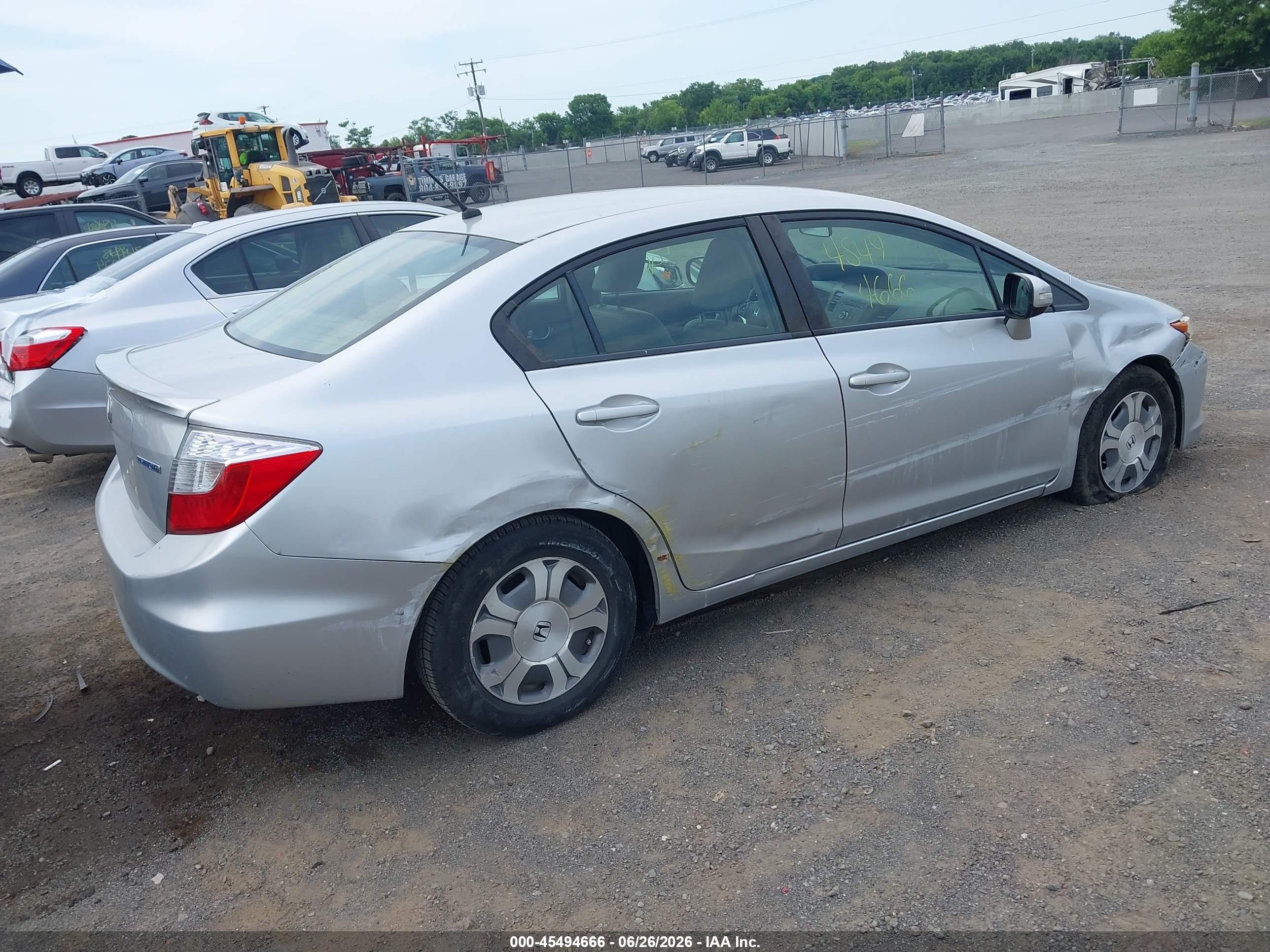 2012 Honda Civic Hybrid   Silver vin: JHMFB4F33CS003432