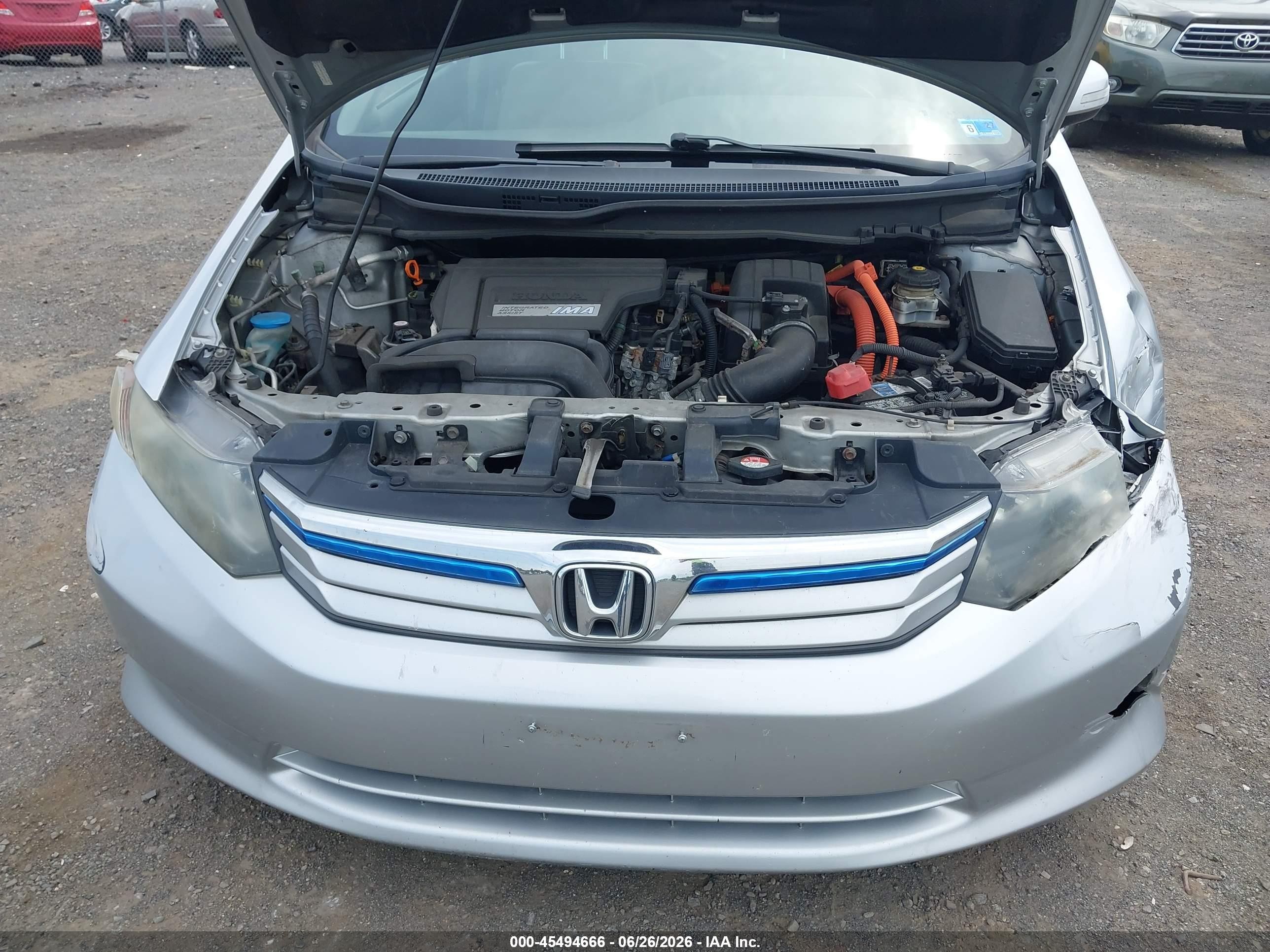 2012 Honda Civic Hybrid   Silver vin: JHMFB4F33CS003432