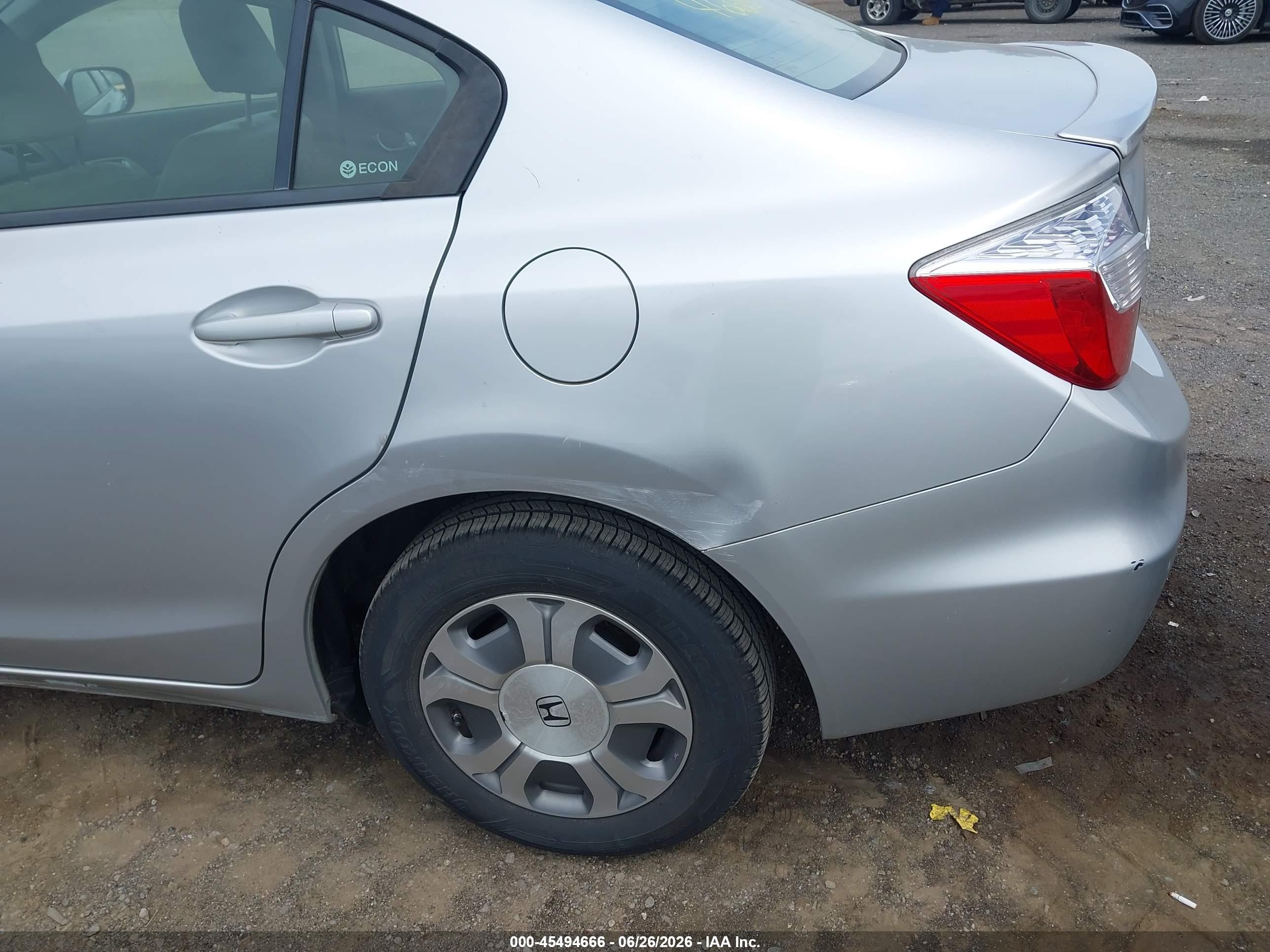 2012 Honda Civic Hybrid   Silver vin: JHMFB4F33CS003432