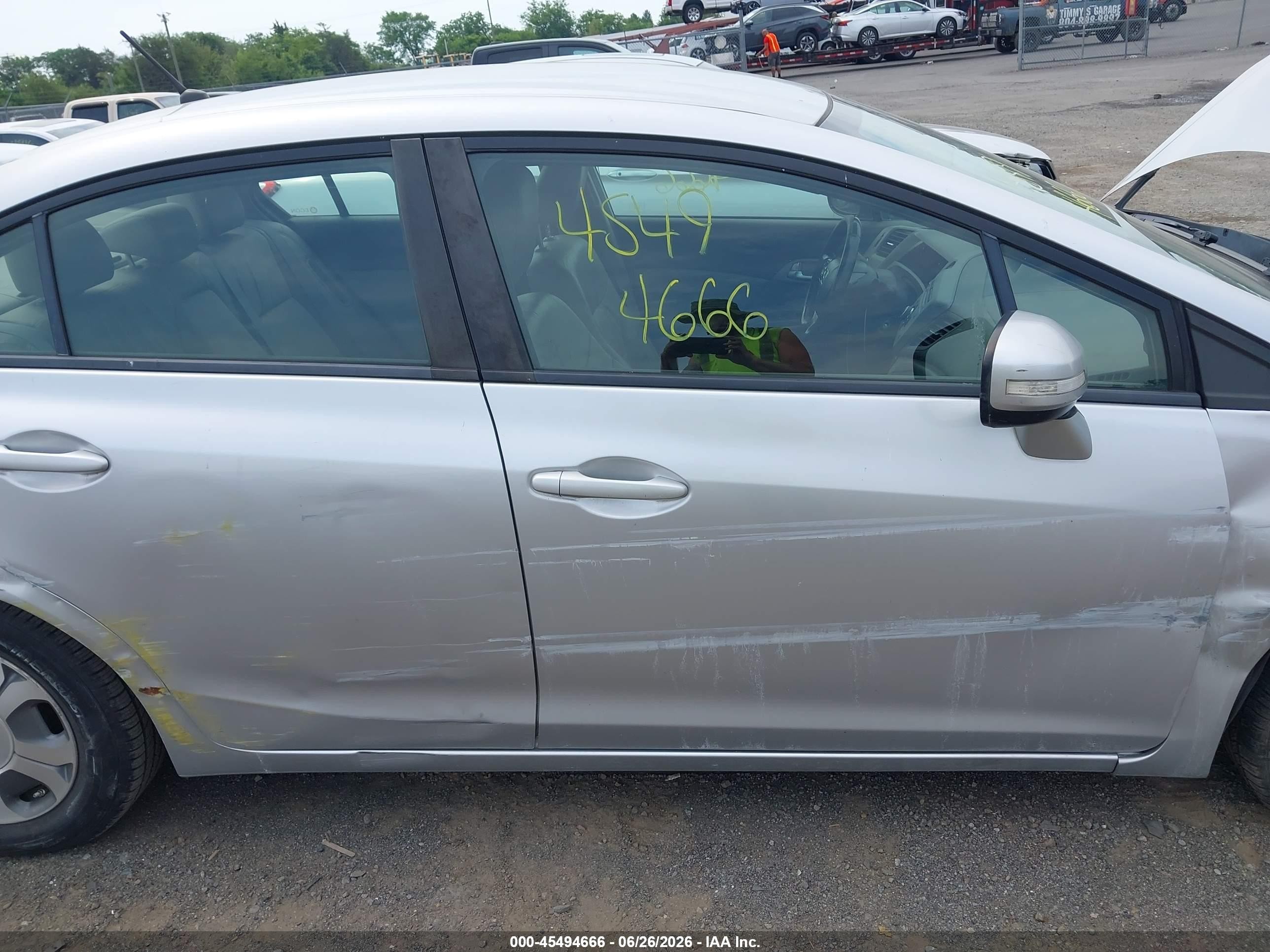 2012 Honda Civic Hybrid   Silver vin: JHMFB4F33CS003432
