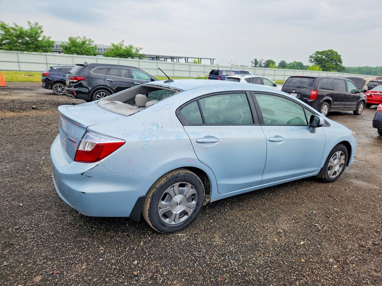 2012 Honda Civic Hybrid L Синий vin: JHMFB4F35CS006266