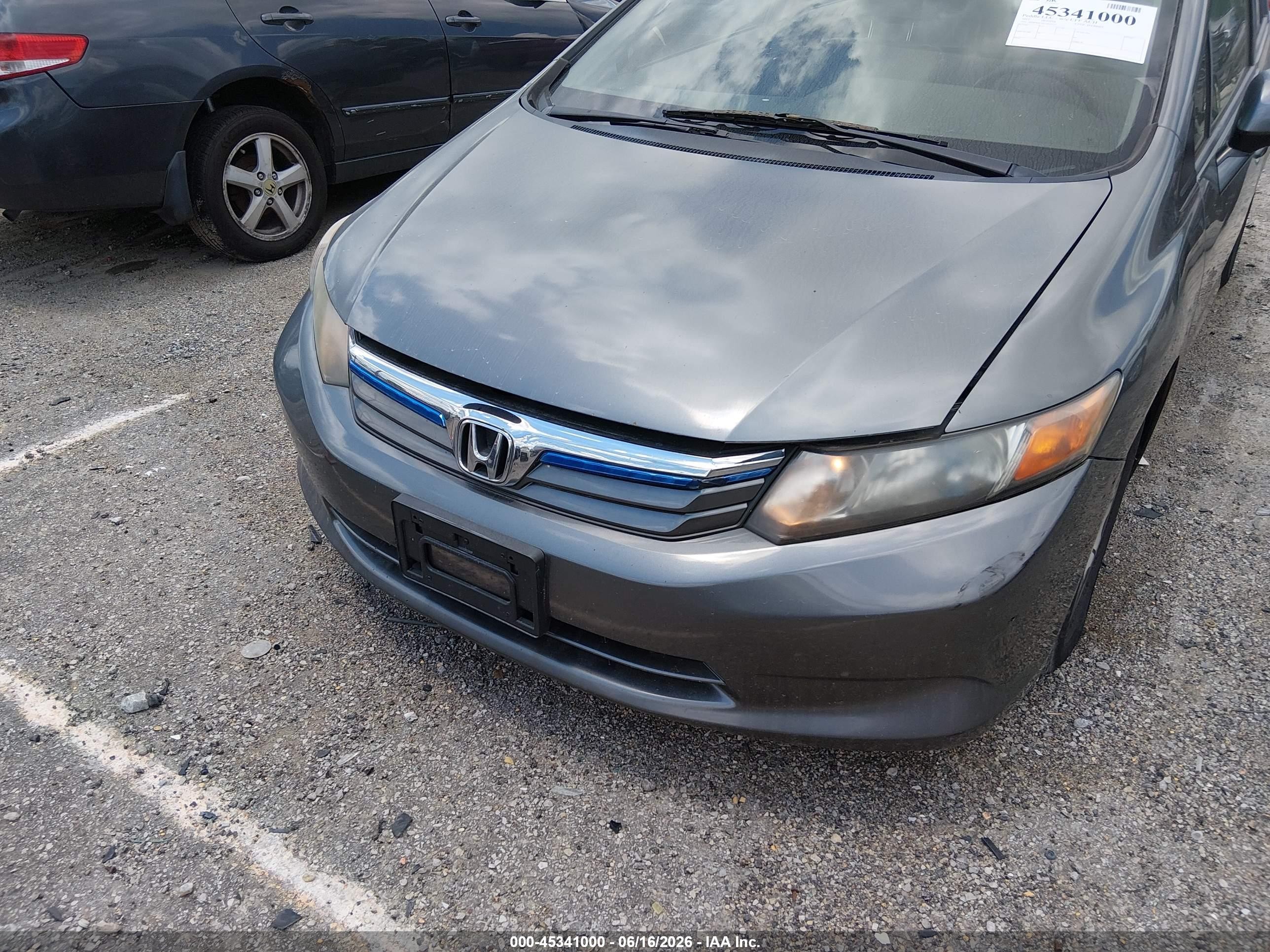 2012 Honda Civic Hybrid   Gray vin: JHMFB4F36CS002517