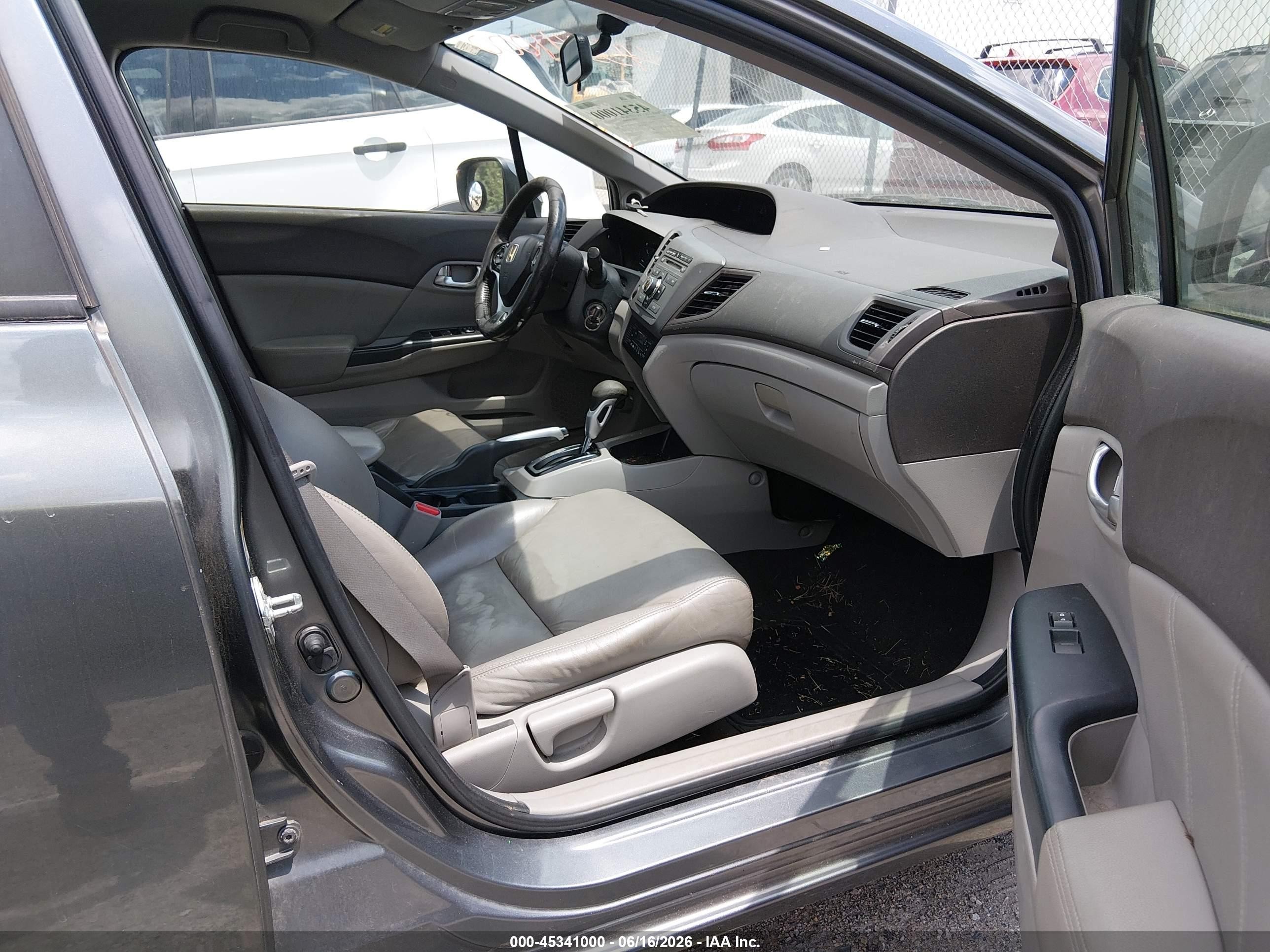 2012 Honda Civic Hybrid   Gray vin: JHMFB4F36CS002517
