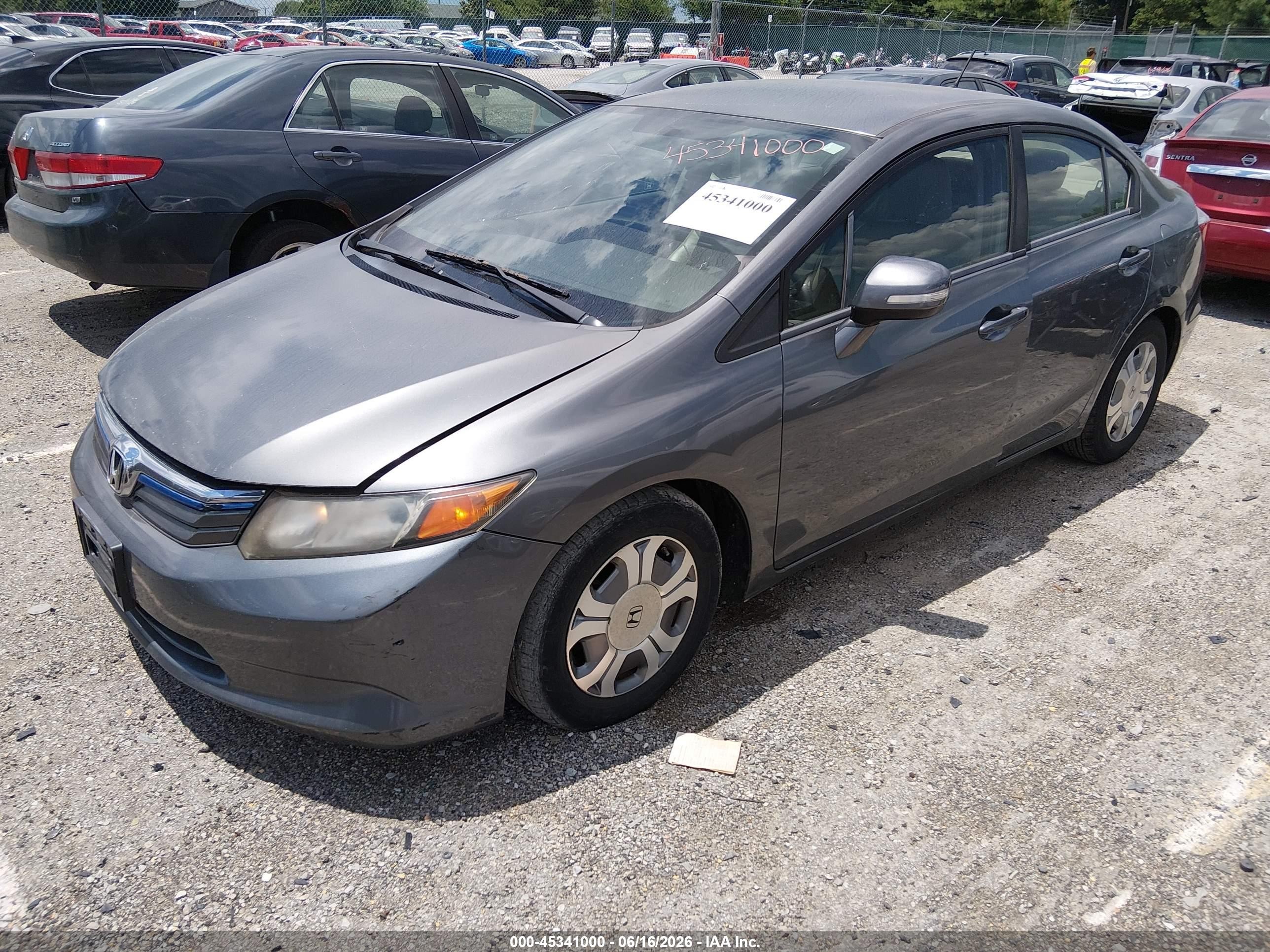 2012 Honda Civic Hybrid   Gray vin: JHMFB4F36CS002517