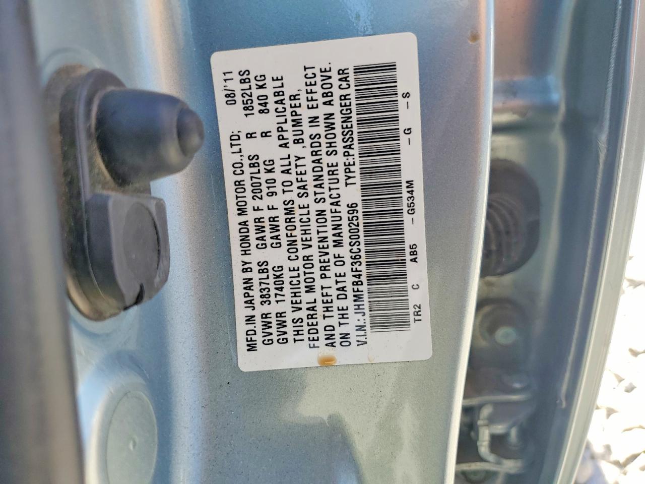 2012 Honda Civic Hybrid L Silver vin: JHMFB4F36CS002596