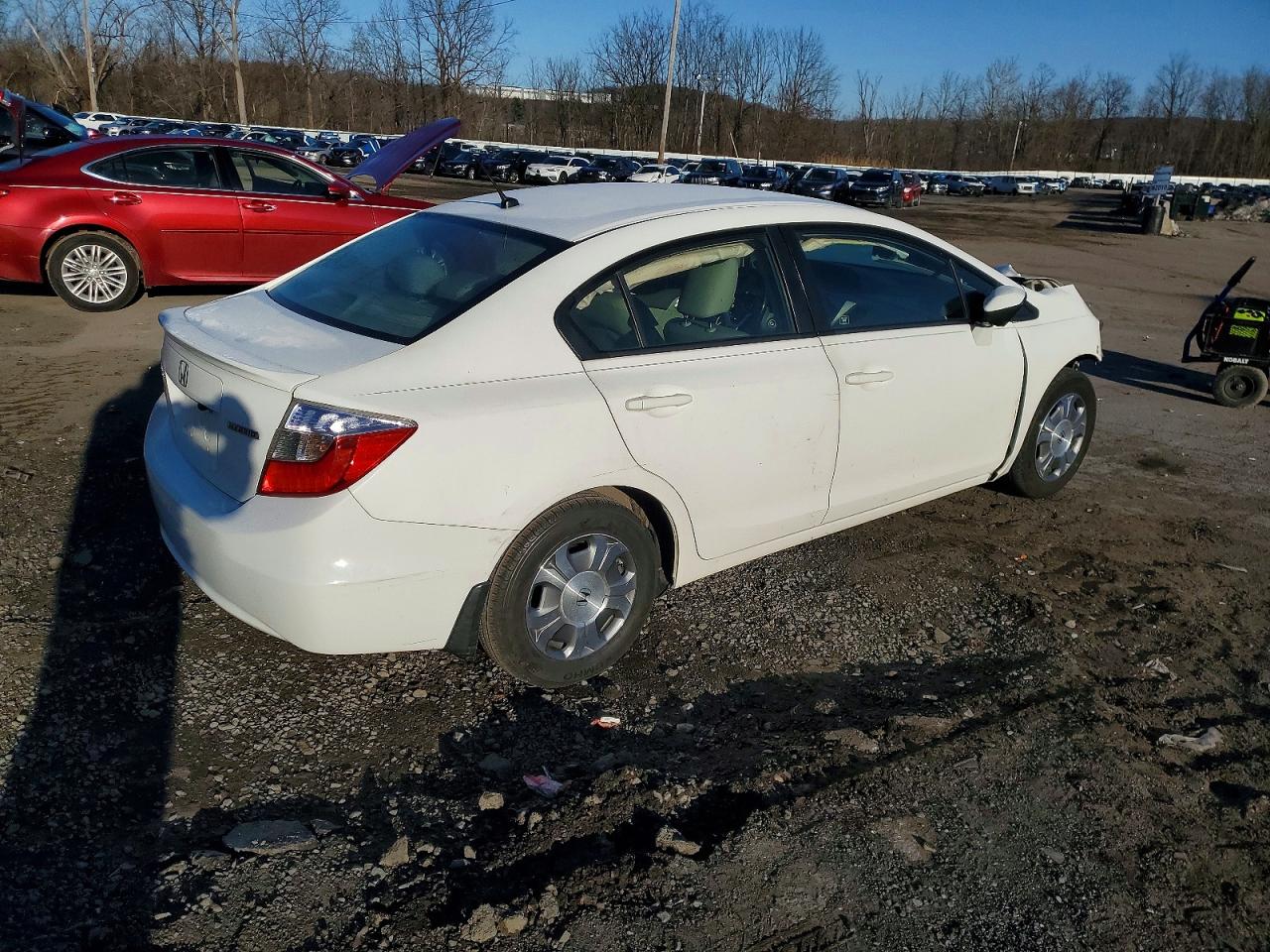 2012 Honda Civic Hybrid L White vin: JHMFB4F36CS007796