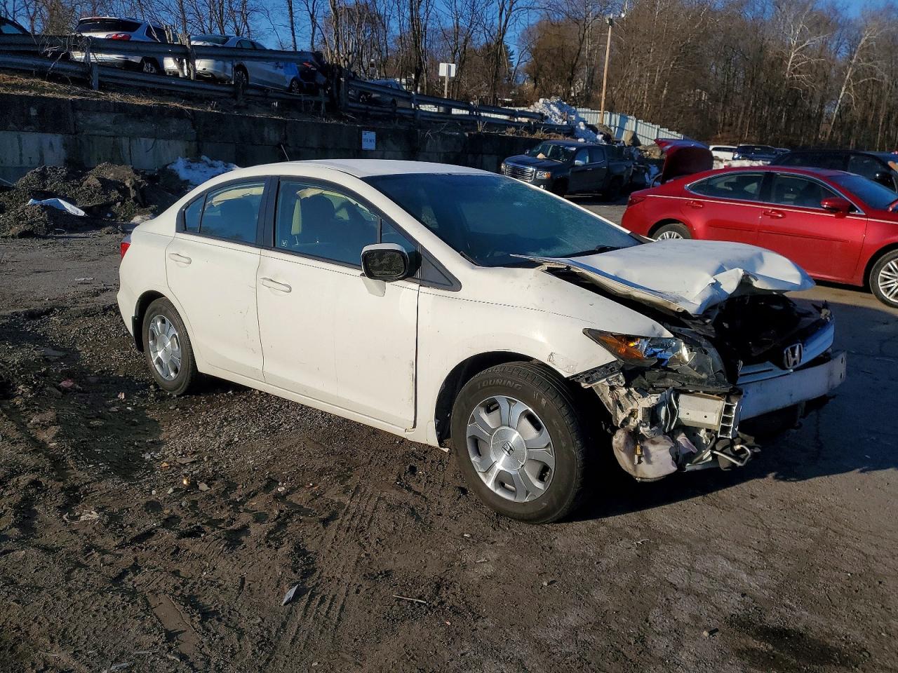 2012 Honda Civic Hybrid L White vin: JHMFB4F36CS007796