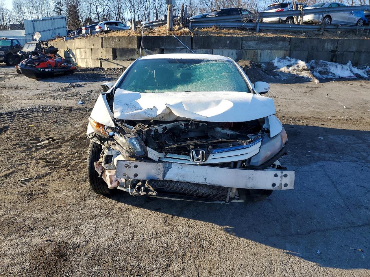 2012 Honda Civic Hybrid L White vin: JHMFB4F36CS007796