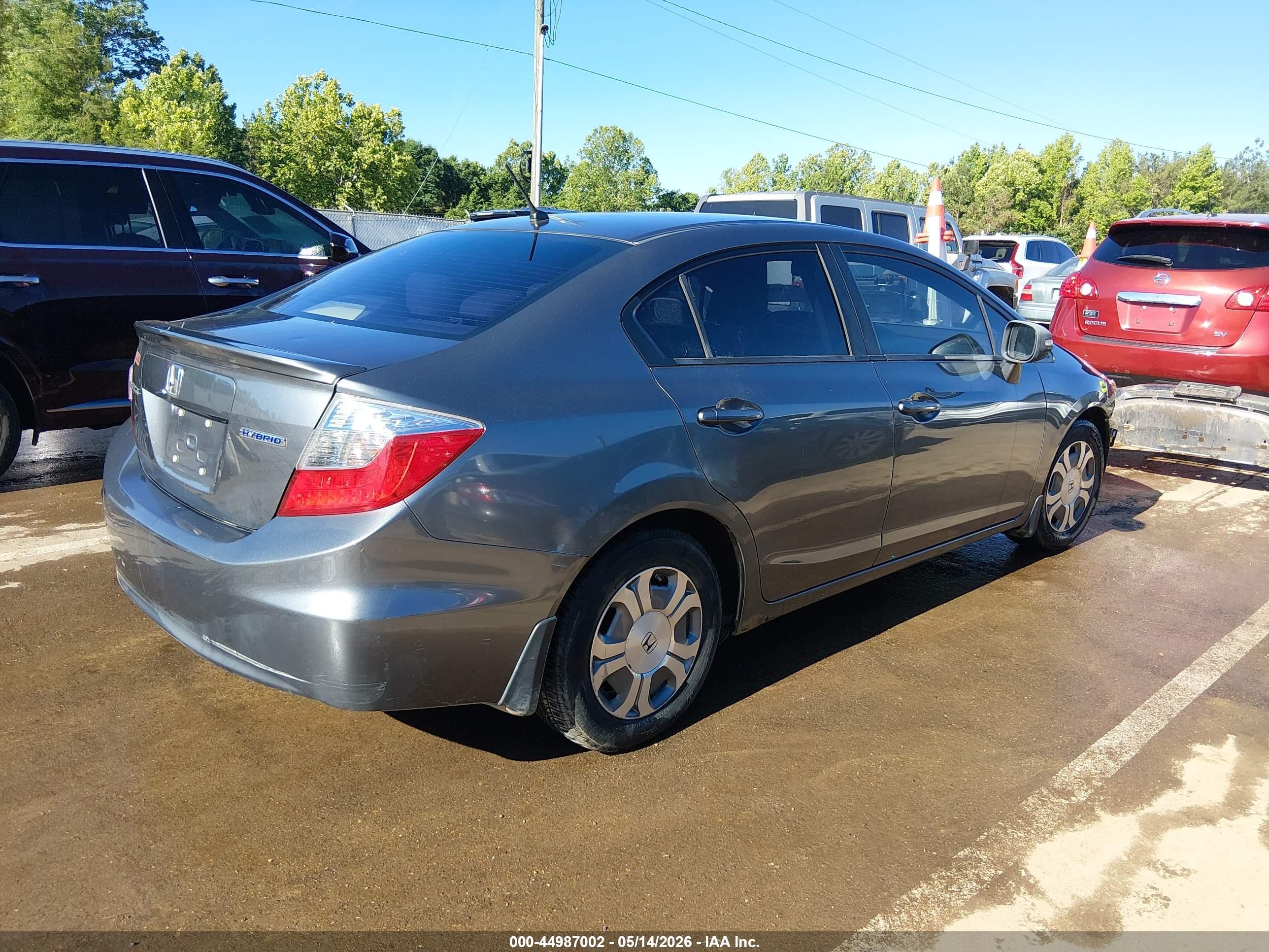 2012 Honda Civic Hybrid   Gray vin: JHMFB4F37CS005698