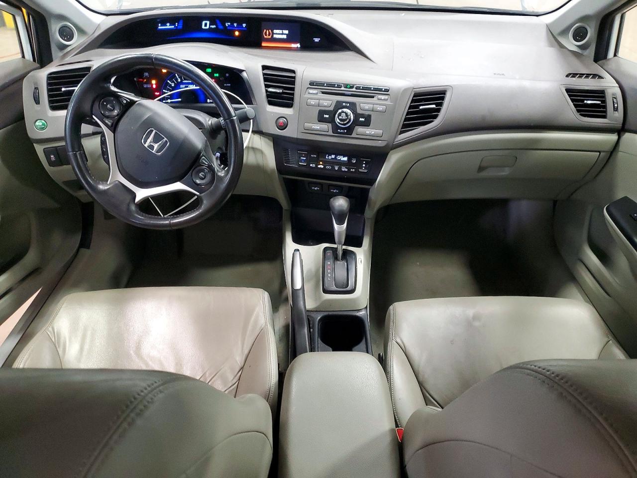 2012 Honda Civic Hybrid L White vin: JHMFB4F38CS006908